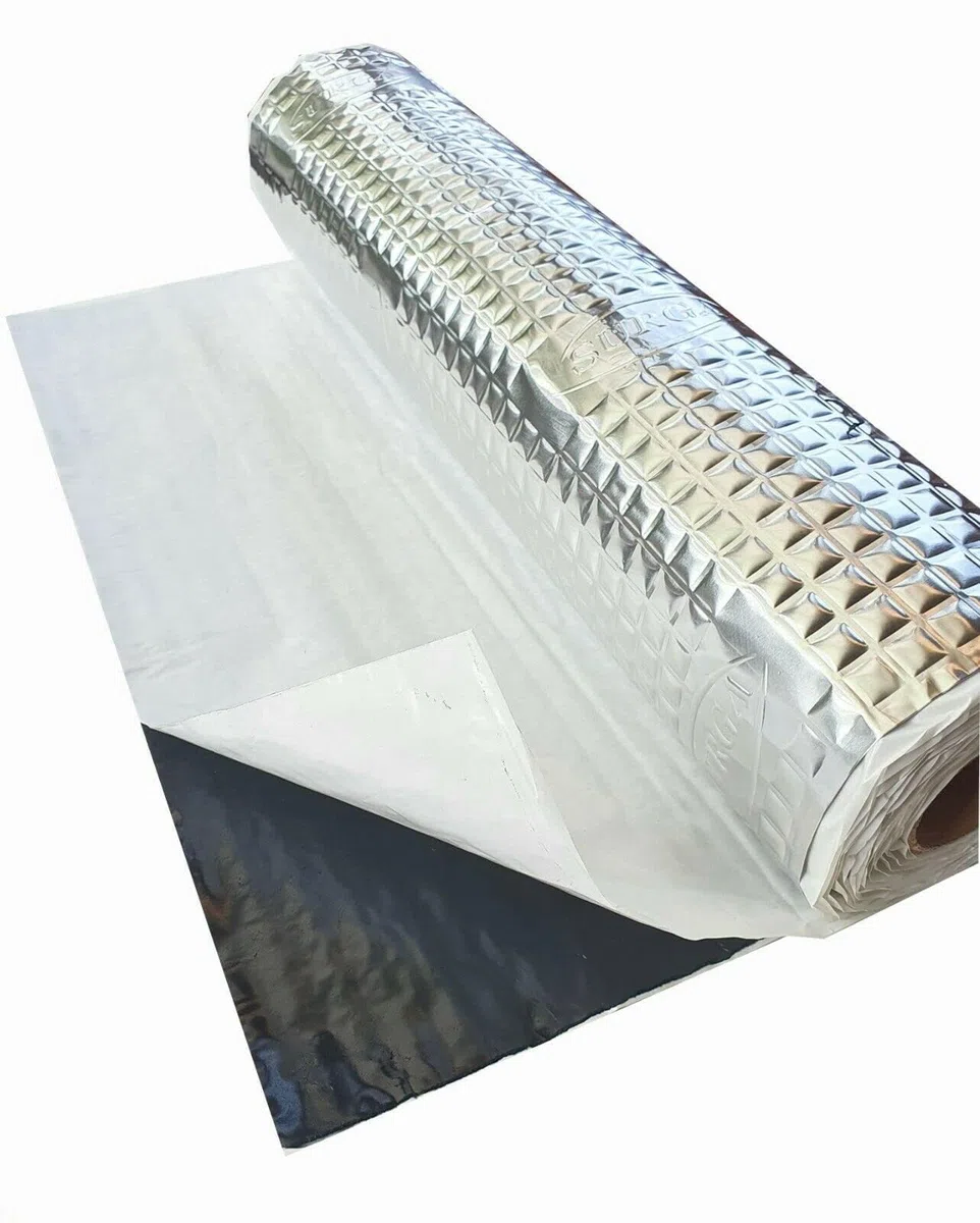 Tappetino isolante in alluminio butilico, 50 x 400 cm, autoadesivo, anti-rumore, isolamento del veicolo, 2 mm, isolamento acustico per auto, protezione dal rumore in gomma butilica