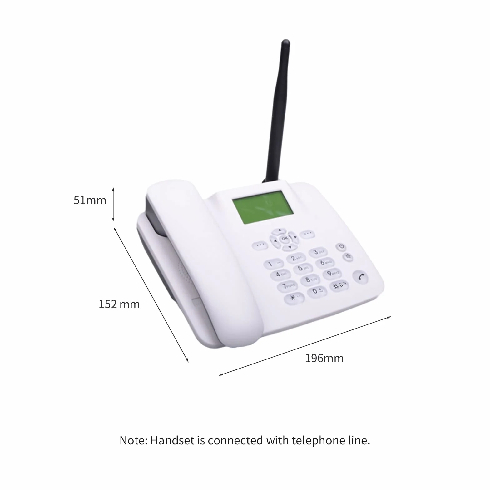 Telefono con scheda Sim gsm,Telefono senza fili fisso per telefono da scrivania 2 g supporto gsm 850/900/1800/1900 MHz Telefono con radio orologio funzione SMS per la casa Call Center