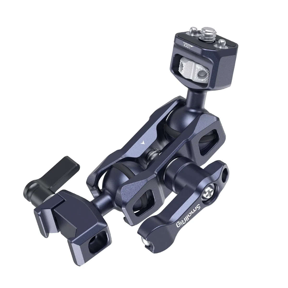 SMALLRIG Braccio Magico con Doppia Testa a Sfera con Vite da 1/4"-20 e Morsetto NATO, Carico Massimo 13,23 Libbre/6 kg, Solo 91 g, Realizzato in Lega di Alluminio e Acciaio Inossidabile - 3875