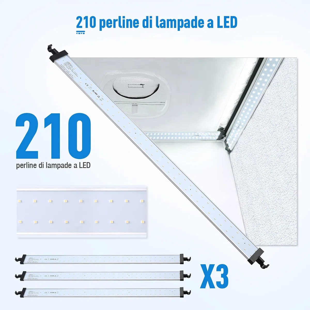 OMBAR Scatola Luminosa per Studio Fotografico Portatile, Dimmabile, LED, Tenda di Illuminazione per Shooting 80 x 80 x 80cm, Luminosità Regolabile, 3 sfondi Bbianco, Nero, Arancione)