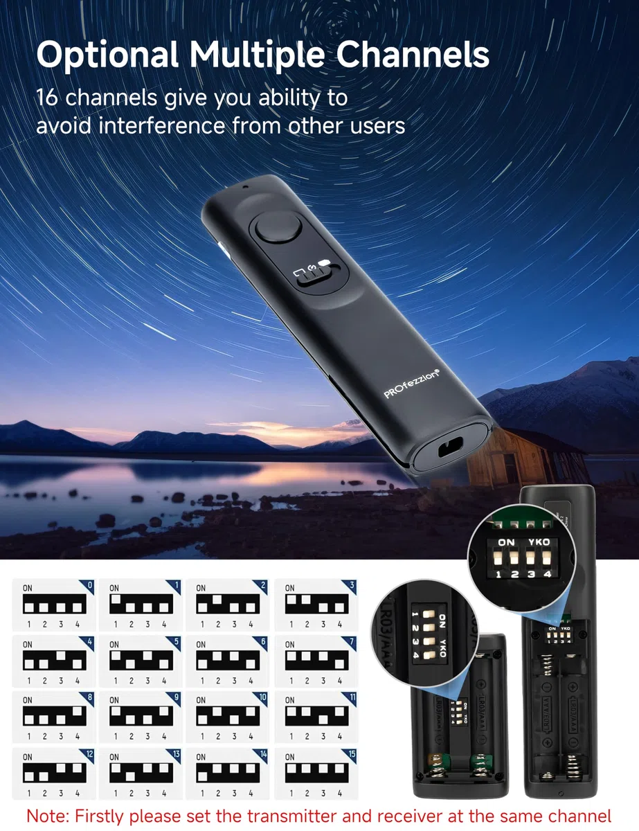 PROfezzion 165ft Telecomando Senza Fili Scatto a Distanza per Canon EOS R8 R7 R10 R100 R50V R RP R6 R6 Mark II III 90D 80D 70D 60D 77D 2000D 1300D 850D 800D 760D 750D 700D 650D 600D 250D 200D e altro