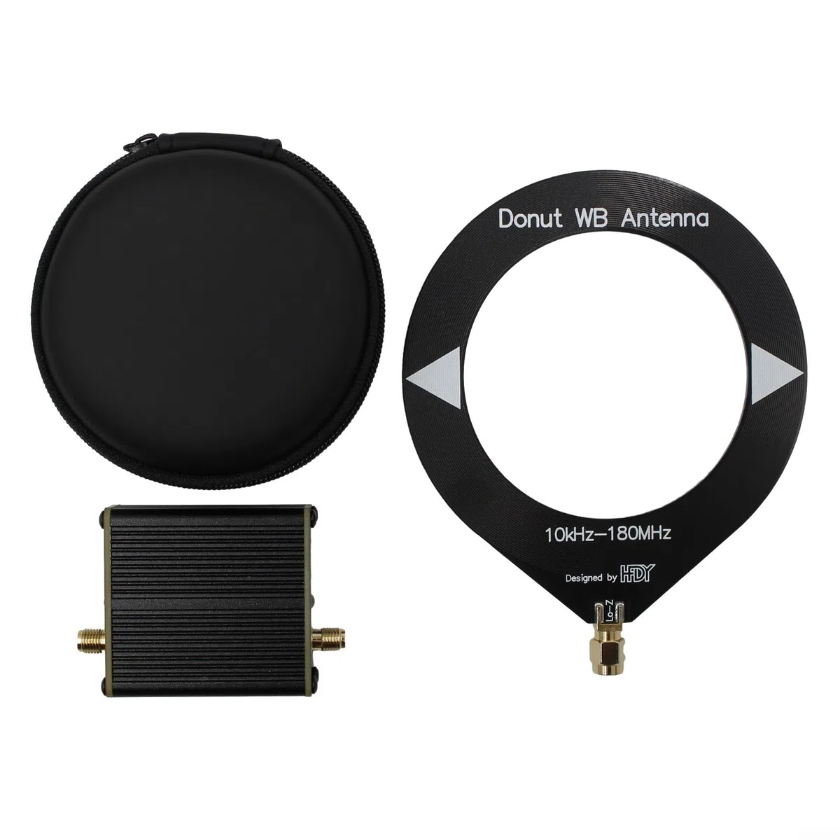 SPORTARC Donut AM MW/SW Antenna, mini antenna portatile ad anello 10kHz-180MHz per HFDY Malahiteam HF onda media con convertitore a bassa impedenza, 08KZLC61UB3GM5J07I802Y5854H1E
