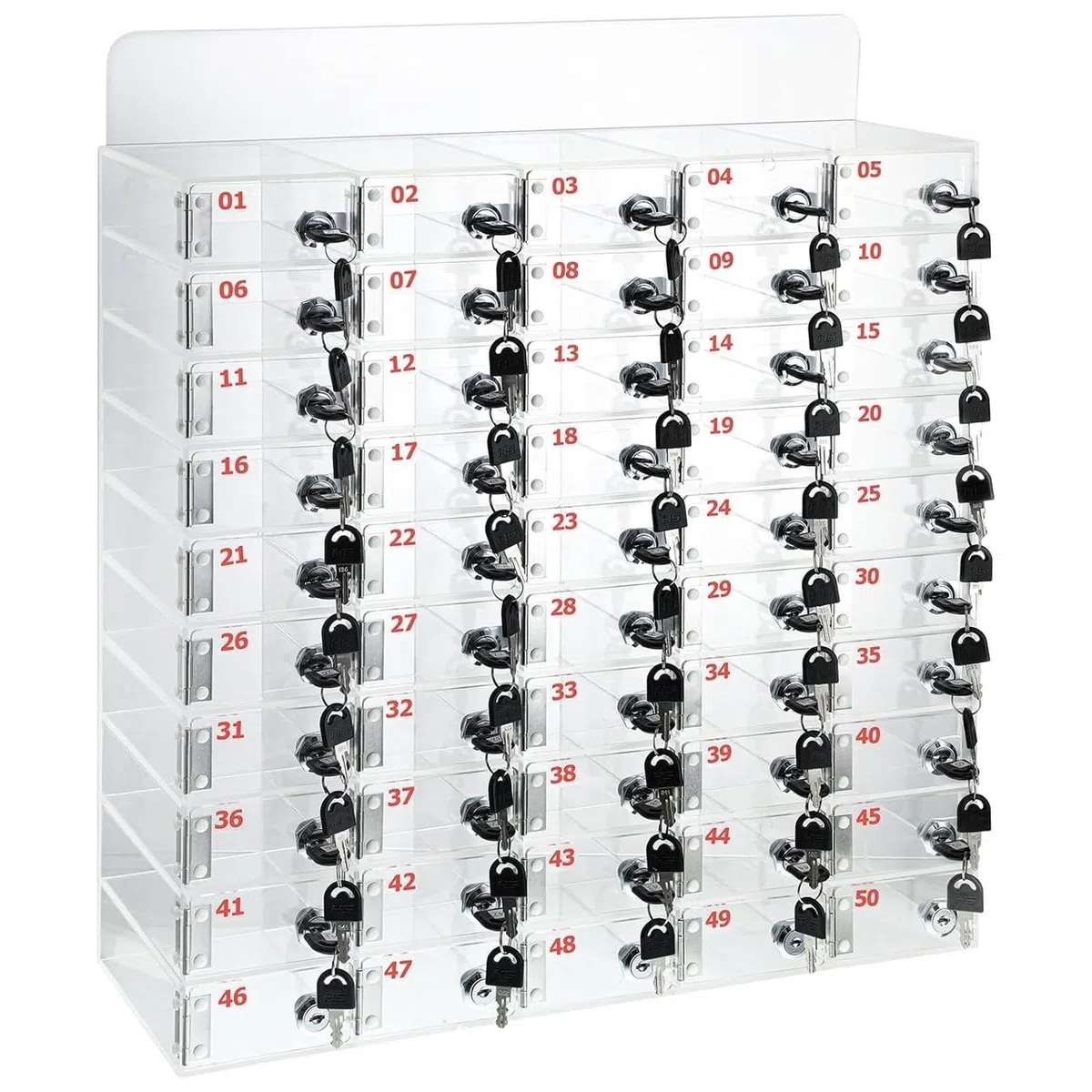 Casillero para teléfono móvil Caja de Almacenamiento para teléfono móvil Soporte acrílico para teléfono móvil Caja de Almacenamiento de Escritorio Caja de Gran Capacidad con 50 Ranuras p