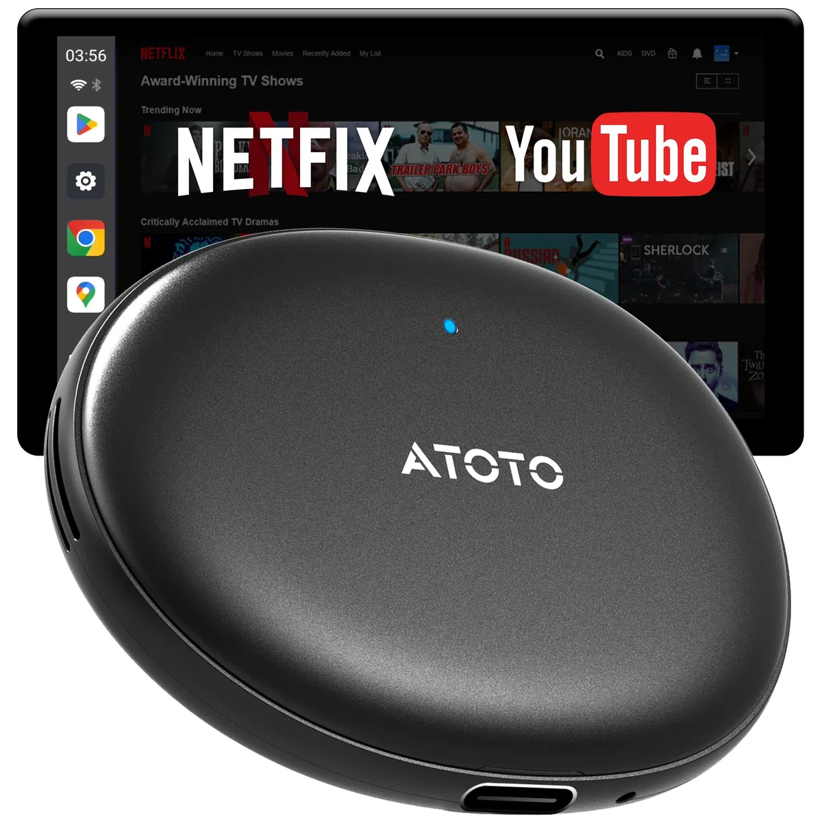 Wireless Carplay/Android Auto Adapter Car AI Box - Rende CP/AA wireless, doppio Wi-Fi 2.4G/5G, GPS, OBDII, OTA, 256GB, adattatore Carplay wireless con YouTube/Netflix, DriveChat AI (ChatGPT)