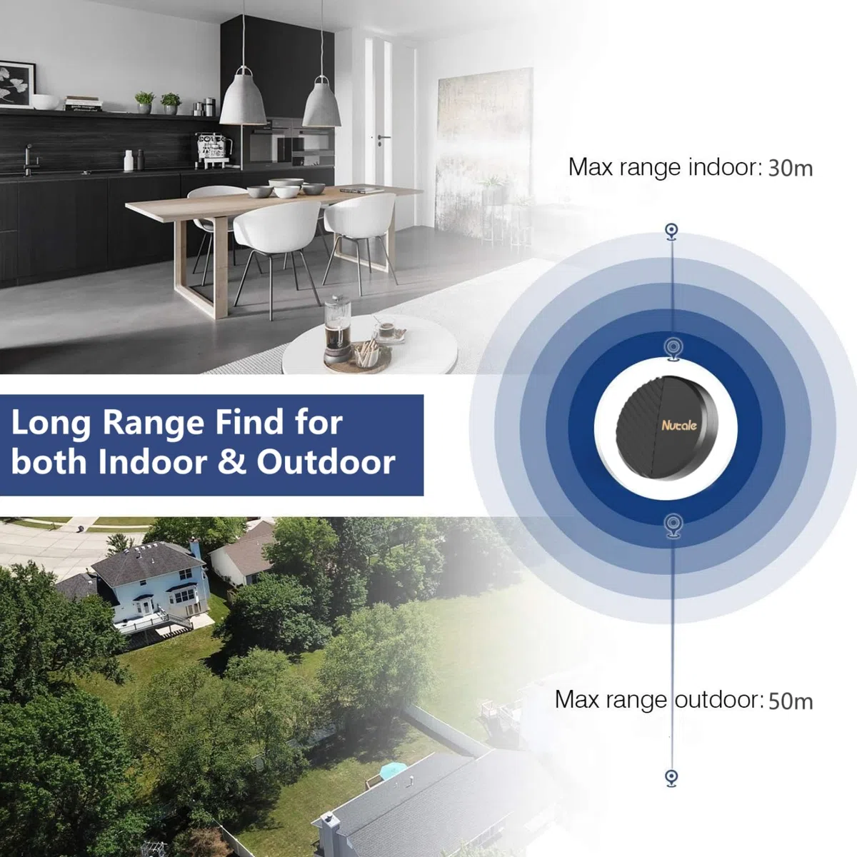 Mate Trova Oggetti - 4PCS Key Finder Localizzatore di oggetti Bluetooth Tracker con portachiavi per Chiave, portafoglio Chiave casa o Chiave macchina