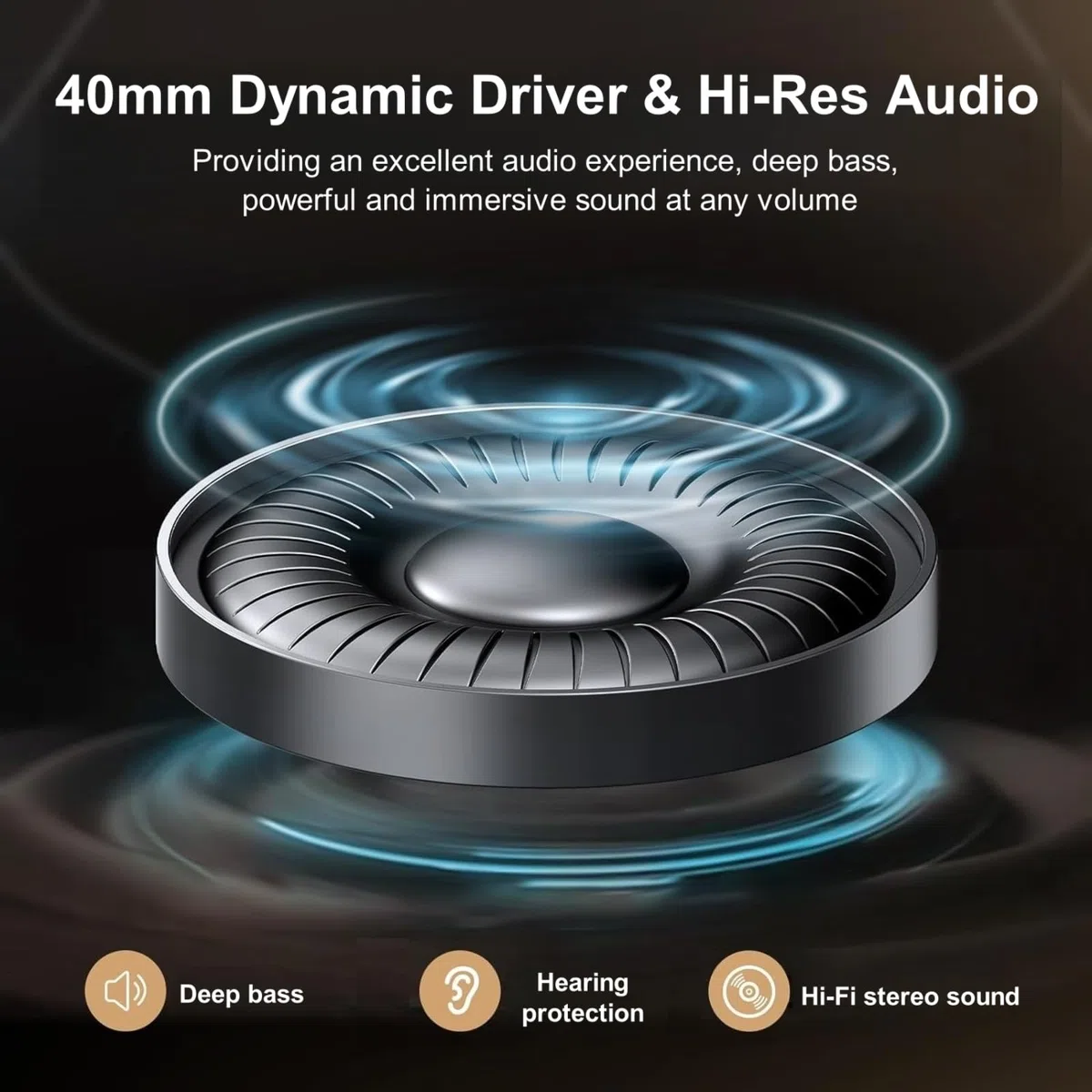 Cuffie TV Wireless per Anziani con ANC, Bluetooth 5.3 & Trasmettitore 3-in-1 (USB/RCA/AUX) per TV Non-Bluetooth, 35 Ore Autonomia, 220g Leggere Pieghevoli, Regalo per Genitori Anziani