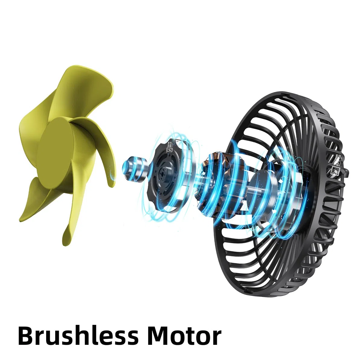 Ventilatore per auto per sedile posteriore, 2000 mAh, ventola per sedile posteriore, regolabile, doppia testa, USB, ventole portatili per auto con 3 velocità, ventilatore per seggiolino auto,