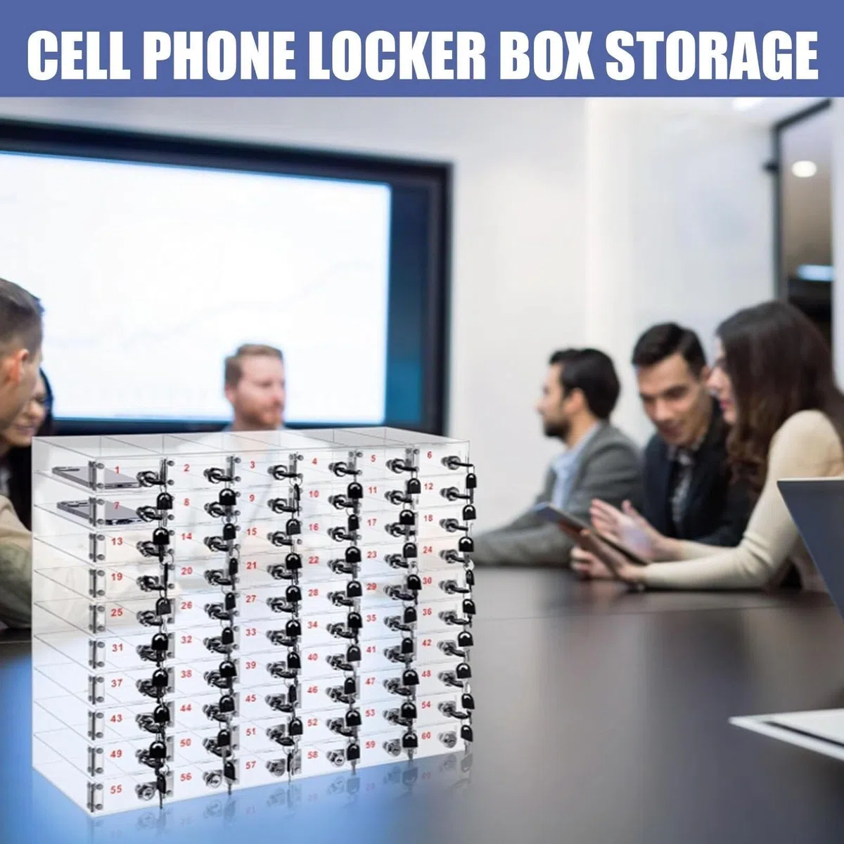 Caja de Almacenamiento para teléfonos móviles Soporte acrílico para teléfonos móviles Caja de Almacenamiento de Escritorio nizador de teléfonos móviles para Montaje en Pared Armario