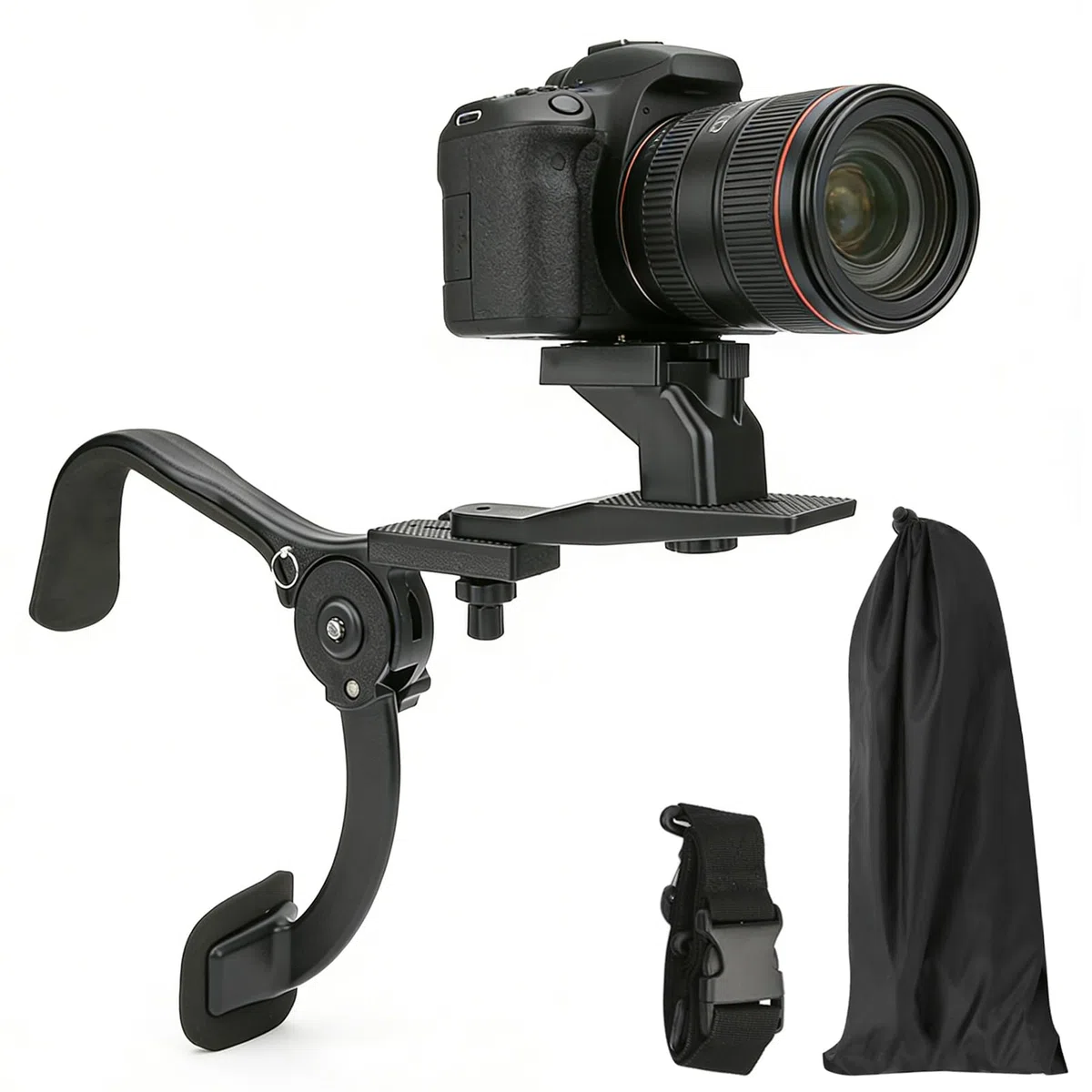 Kit Attrezzatura da Spalla Per Fotocamere E Videocamere, SR-500 Tracolla Per Fotocamera da Esterno Nera Fotografia Spalla Ammortizzatore Staffa Supporto Stabilizzatore Rig