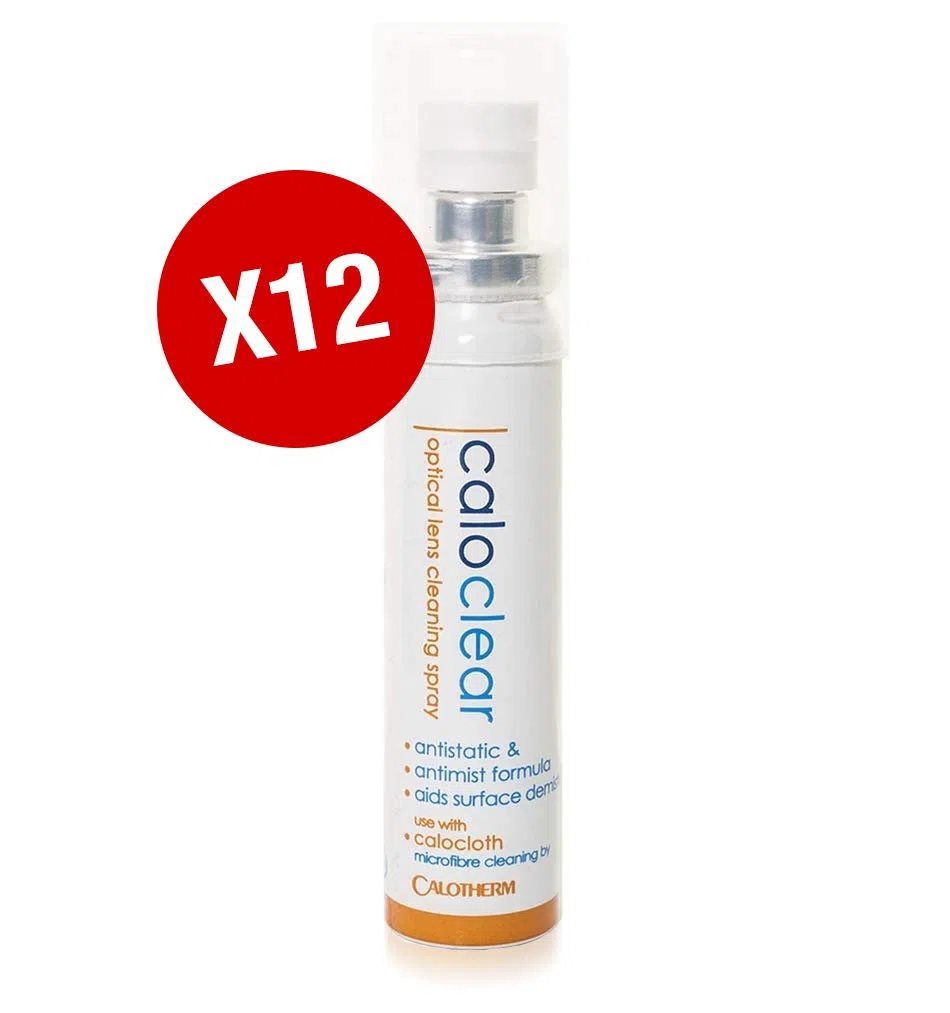 Caloclear antistatico & Antimist lente ottica spray 25 ml – Valore cartone x12 Sprays (totale 300 ml)