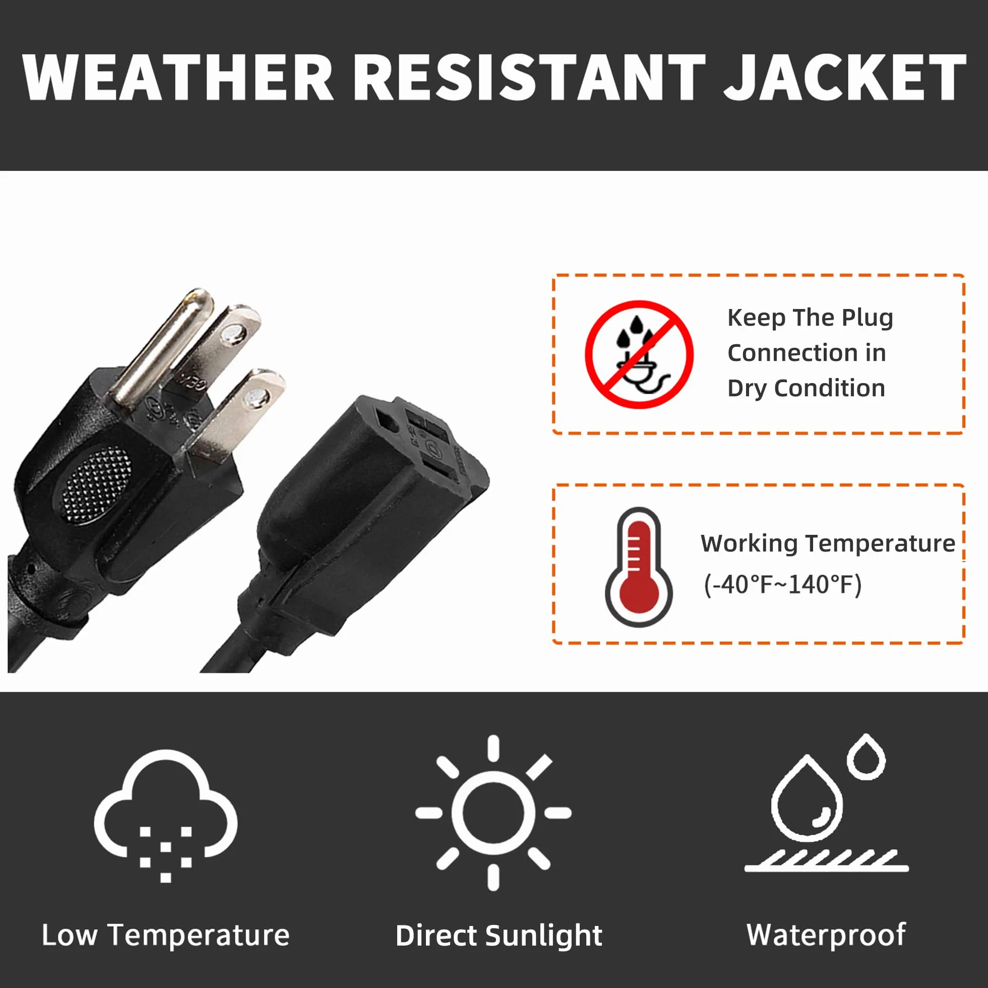 100 Ft Outdoor Extension Cord-Weatherproof 16/3 SJTW Durable Green Extension Cable with 3 Prong Grounded Plug for Safety- Great for Christmas Decoration and Landscaping Lights
