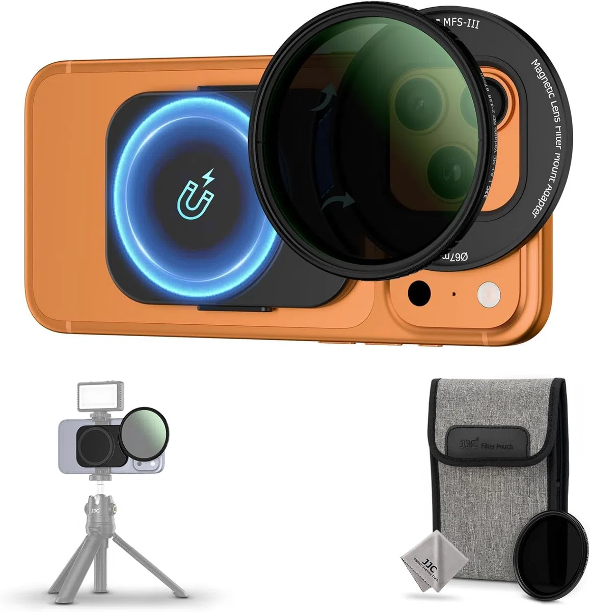 Filtro ND aggiornato da 67 mm per iPhone 17, adattatore magnetico per filtro obiettivo con filtro ND variabile ND2-128 per iPhone 17 16 15 14 Pro Pro Max Plus, supporto per filtro obiettivo del