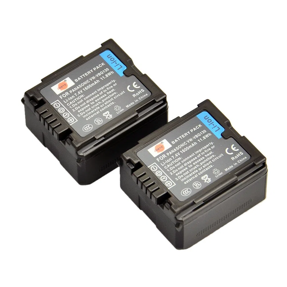 DSTE 2-Pacco Ricambio Batteria per Panasonic VW-VBG130 AG-HMC150 HMC150P HMC150PJ HMC153MC HMC70 HMR10 HMR10A HMR10E HMR10P HSC1U HDC-DX1 DX1-S DX1EG-S DX1GK DX3 HS100 HS100GK