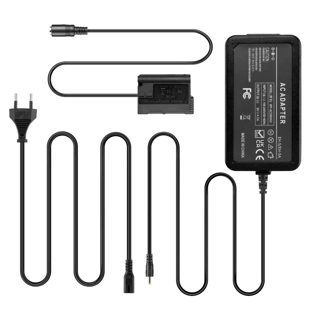 EH-5 Adattatore di alimentazione CA EP-5B Accoppiatore CC EN-EL15 Batteria fittizia per fotocamere Nikon Z7 Z6 D7500 D7200 D7100 D7000 D850 D810 D800 D800E D750 D610