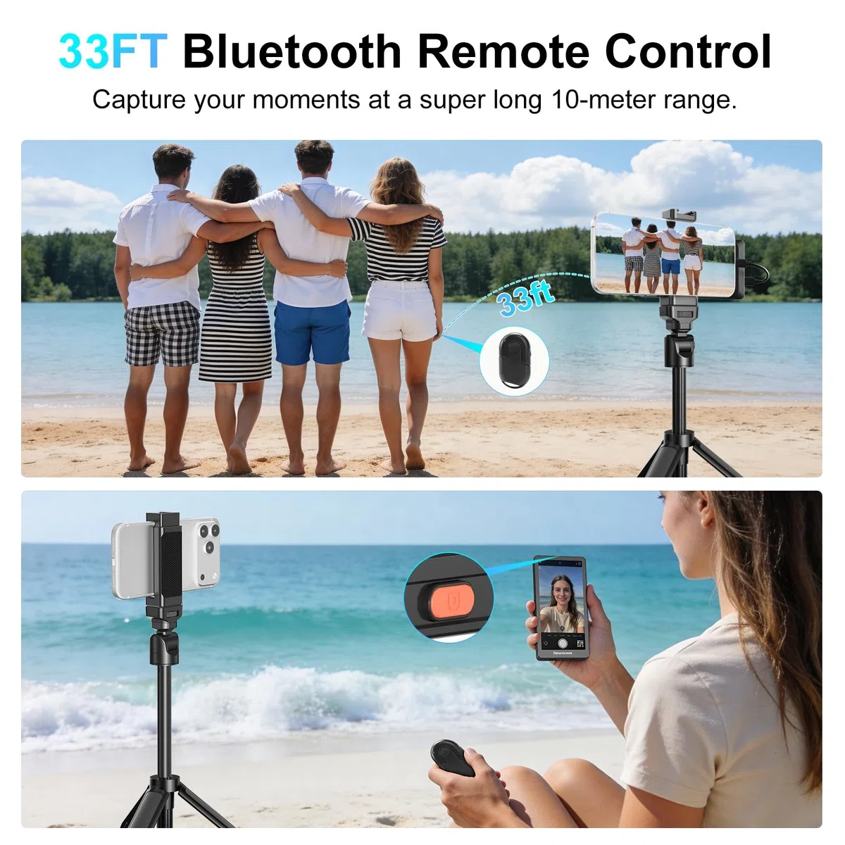 Newmowa 4.95" Schermo Monitor per Selfie Vlog per Telefono, Accessorio per Fotocamera Posteriore per Teleprompter LiveStream Selfie Vlog TikTok,Compatibile con iPhone(Support 4K 30fps Wired Recording)