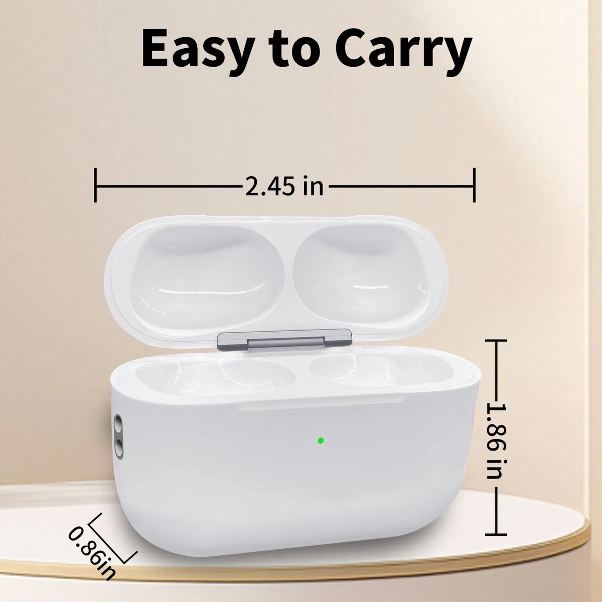 Custodia di ricarica di ricambio per AirPods Pro 3, batteria da 680 mAh con ricarica wireless, facile accoppiamento Bluetooth e finestra pop-up, compatibile solo con auricolari originali