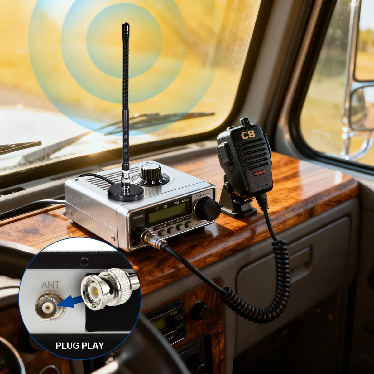 Bingfu Antenna Radio CB 27MHz Base Magnetica Connettore BNC PL259 Frusta Morbida Compatibile con Cobra Midland Uniden Maxon President Radio CB Portatile Scanner Radio Autoradio Mobile