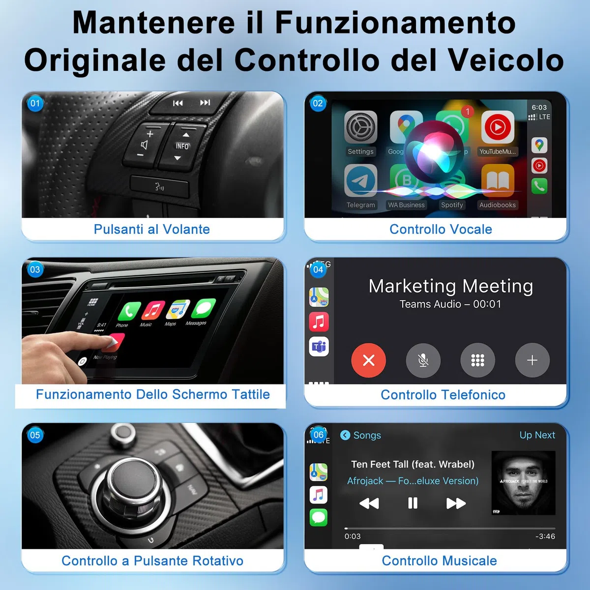 Adattatore CarPlay Wireless, Adattatore Carplay senza fili per OEM, Dongle Carplay Wireless Converte il Carplay Cablato Delle in wireless Compatibile con 98% delle Auto, 5Ghz WiFi＆iOS 10+