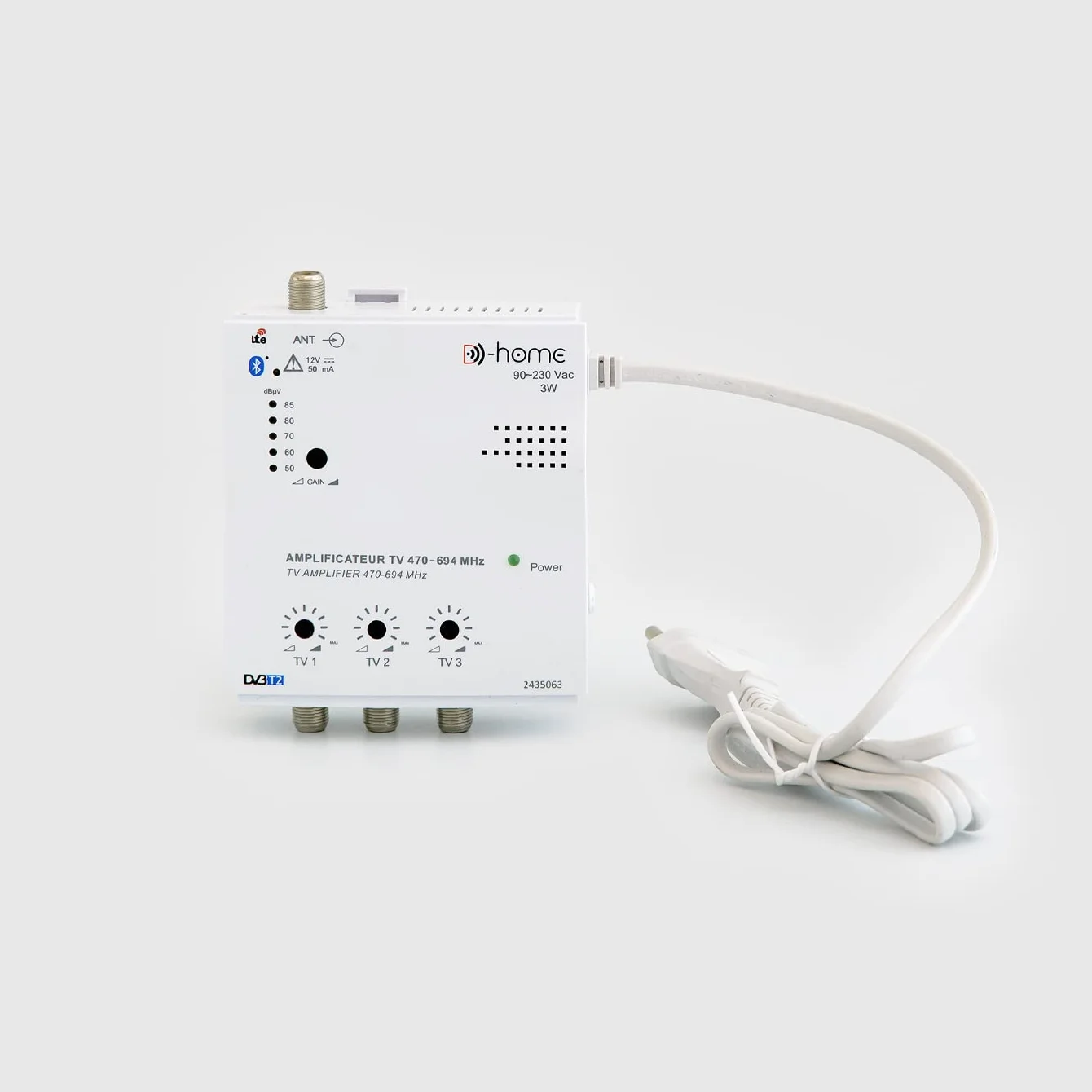 D-Home - Amplificatore TV TNT da interno 3 uscite 28dB Collegato Filtro 4G-5G - Funziona con l'app mobile TV Finder per trovare il miglior segnale disponibile. Per qualsiasi antenna
