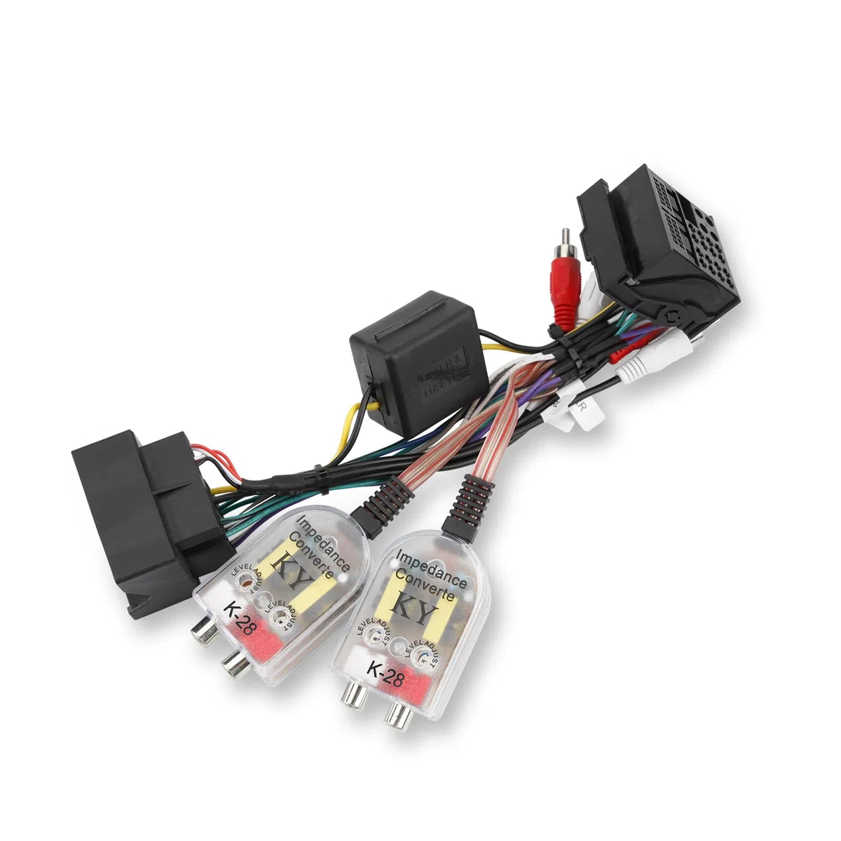 XTRONS Cavo adattatore per cablaggio ISO per auto, con convertitore ad impedenza da alta a bassa, lettore radio stereo Android compatibile con Au-di A3 A4