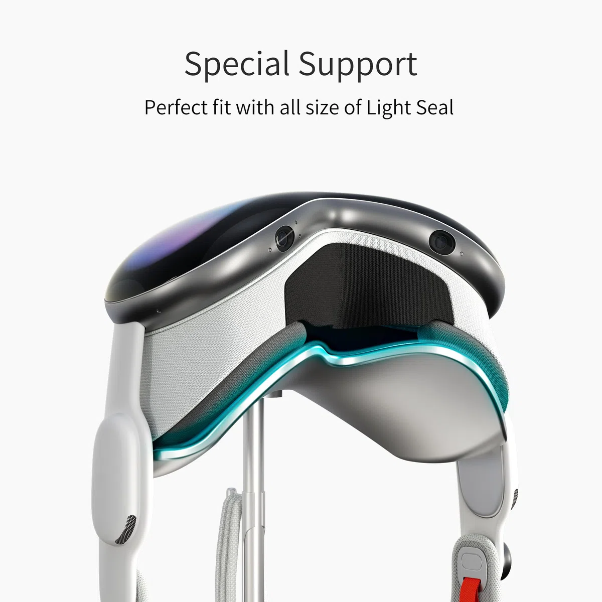 iofeiwak Staffa in lega di alluminio per Vision Pro, batteria e cavo - Supporto con base antiscivolo in silicone - argento