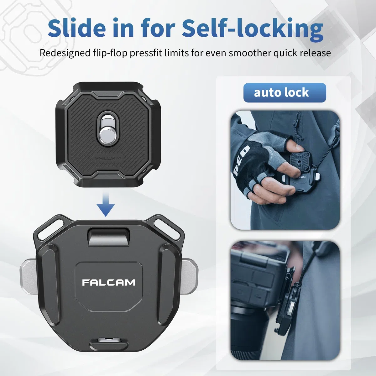 FALCAM F38 V2 Kit Supporto per tracolla per fotocamera con sgancio rapido, piastra QR per supporto per treppiede della fotocamera