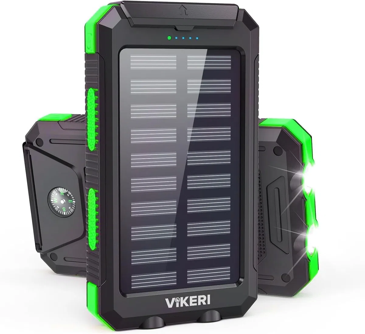 Vikeri Powerbank Solare da 26800 mAh, Power Bank Solare Impermeabile, Porta USB-C per Ricarica Rapida, con 4 uscite, per Smartphone, Tablet, ecc. (Arancione intenso)