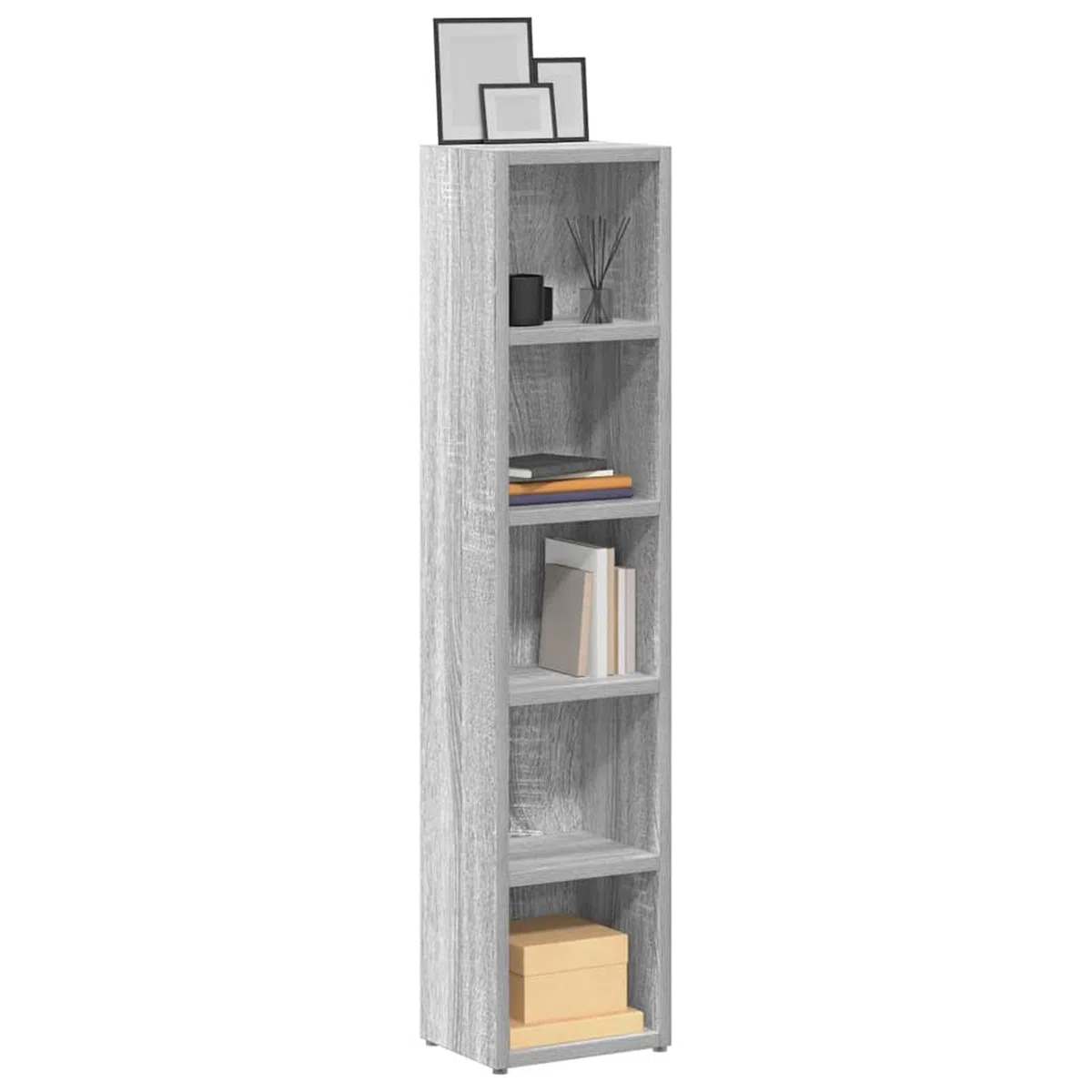 Gecheer Mobili Porta CD 2pz Grigio Sonoma 21x16x93,5 Legno Multistrato