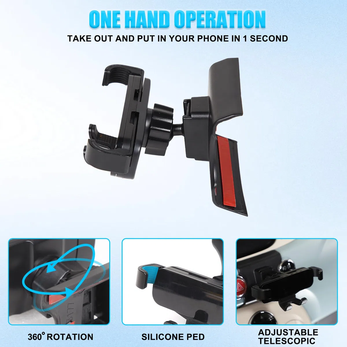 METYOUCAR Supporto per cellulare auto per Fiat 500 2007-2016-2024 Supporto fisso e rotante per cellulare auto Compatibile con iPhone Android e smartphone universali Supporto (stile B)