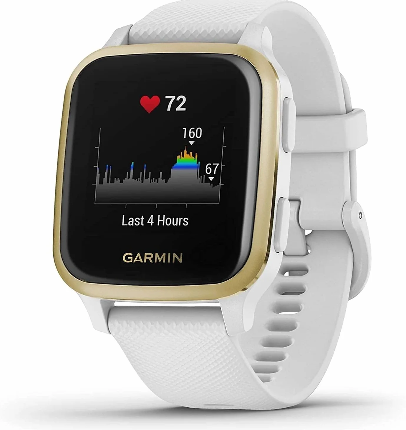 Garmin Venu Sq, Smartwatch GPS Sport con Monitoraggio della Salute e Garmin Pay, Bianco (Bianco/Oro)