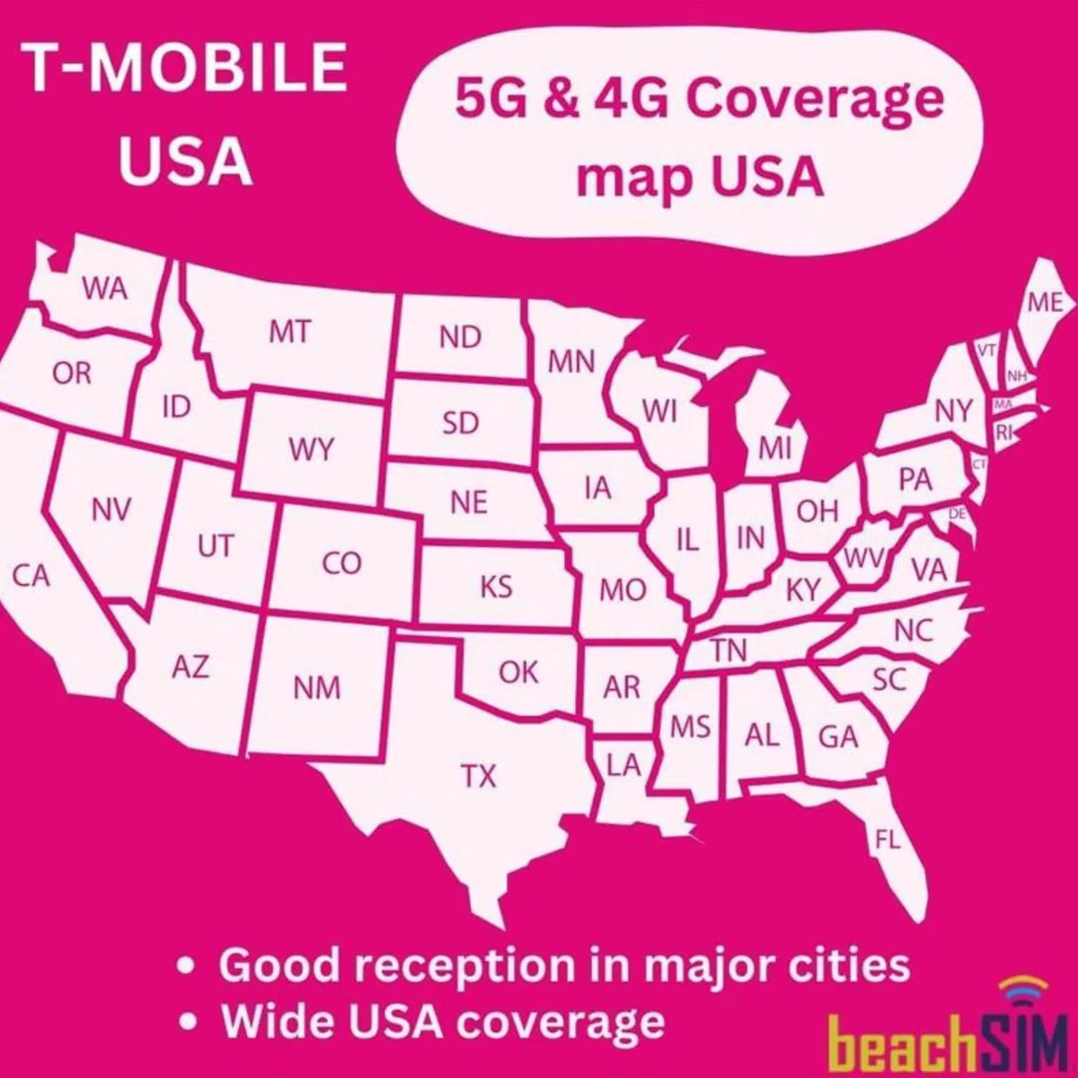USA eSIM 21 Giorni. Dati Illimitati, Chiamate e SMS Locali su Rete T-Mobile. Attivazione Rapida, Ricarica Facile. Per Dispositivi Compatibili con e-SIM