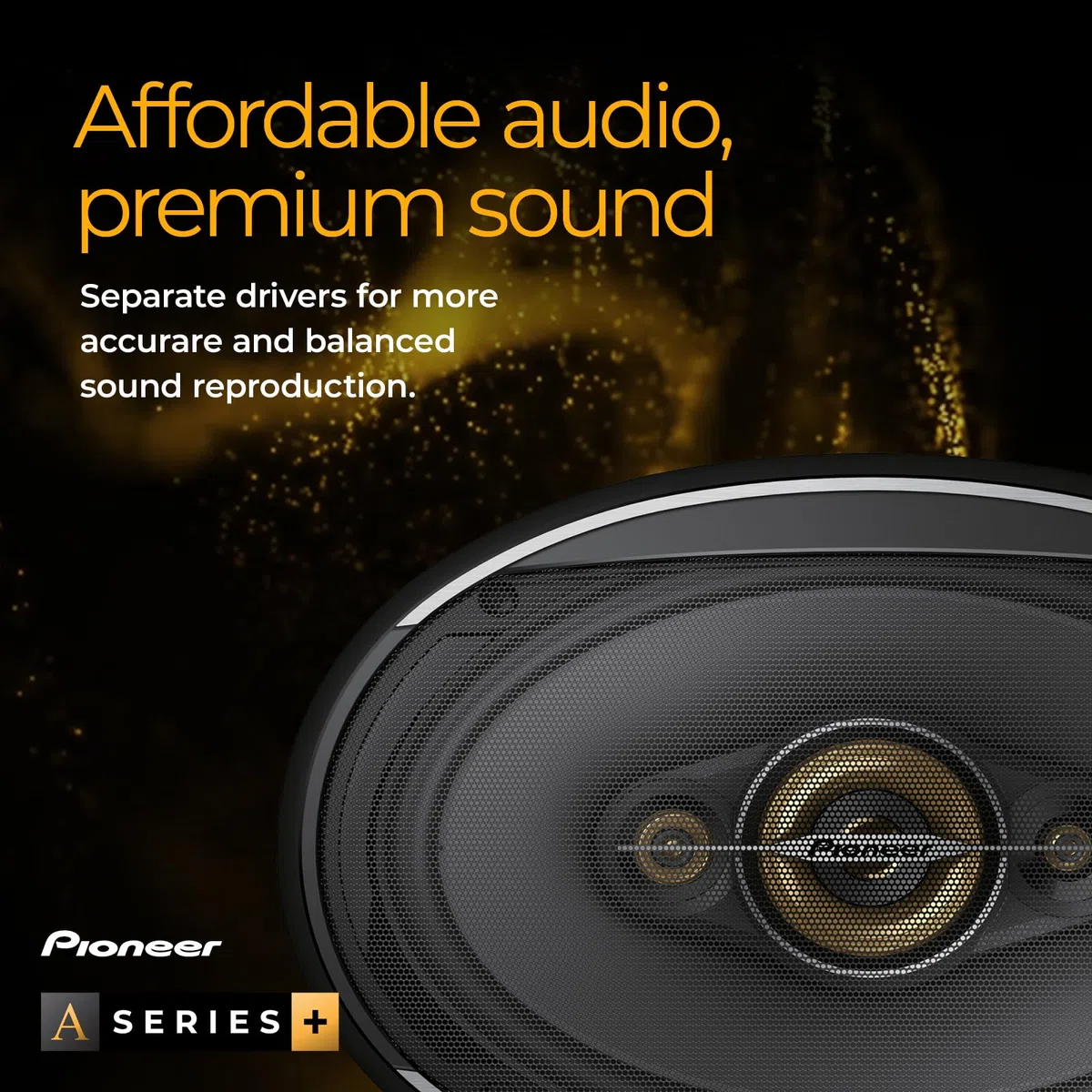 PIONEER Tweeter (450 W max. ciascuno, 100 W sinusoidali), suono potente, alta efficienza, foro di installazione da 38 mm, set con 2 altoparlanti, con adattatore per installazione ad angolo