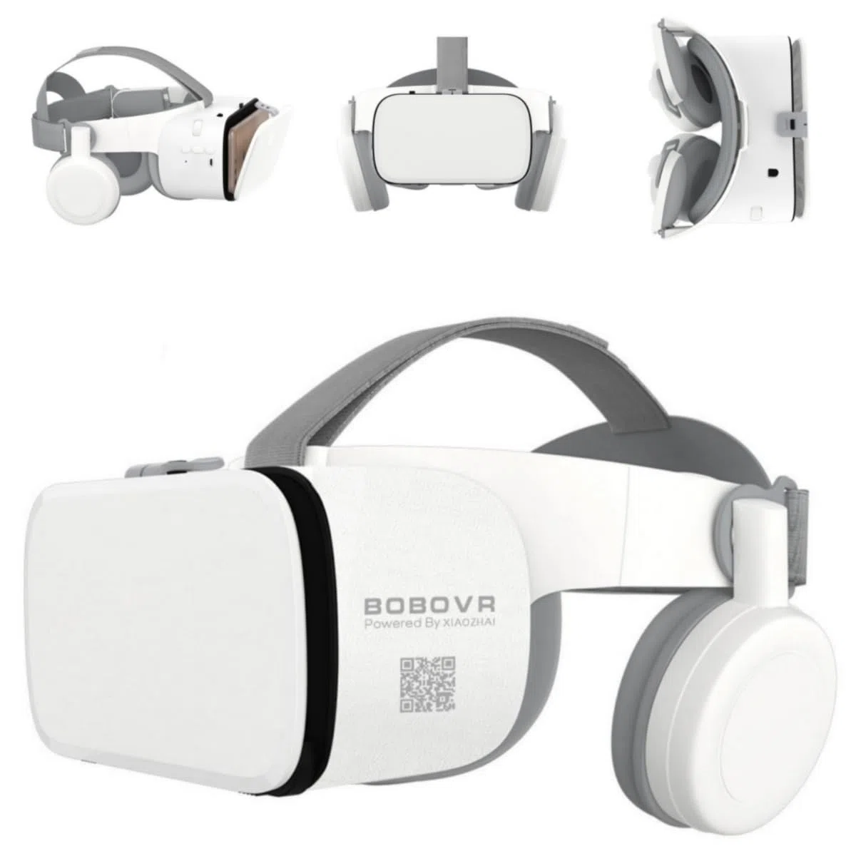 Cuffie per realtà virtuale, compatibili con iPhone 17 16 15 14 13 12 Pro Samsung Galaxy S24 S23 S22 S21 VR occhiali con cuffie wireless per adulti e bambini, bianco