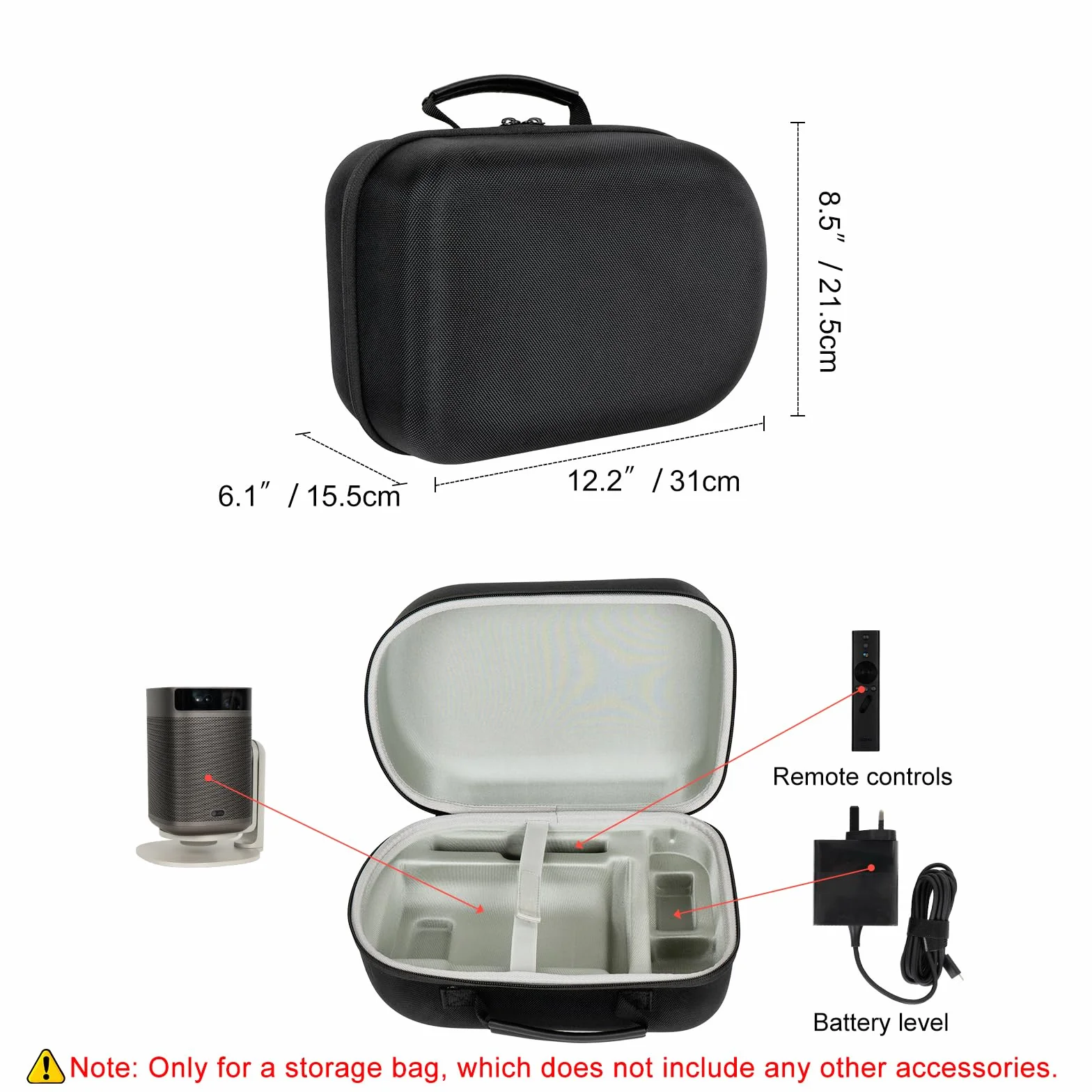 Custodia Rigida compatibile con XGIMI MoGo 2 Pro 1080P Proiettore&MoGo 2 Mini Proiettore, Scatola di Trasporto per MoGo 2 Proiettore