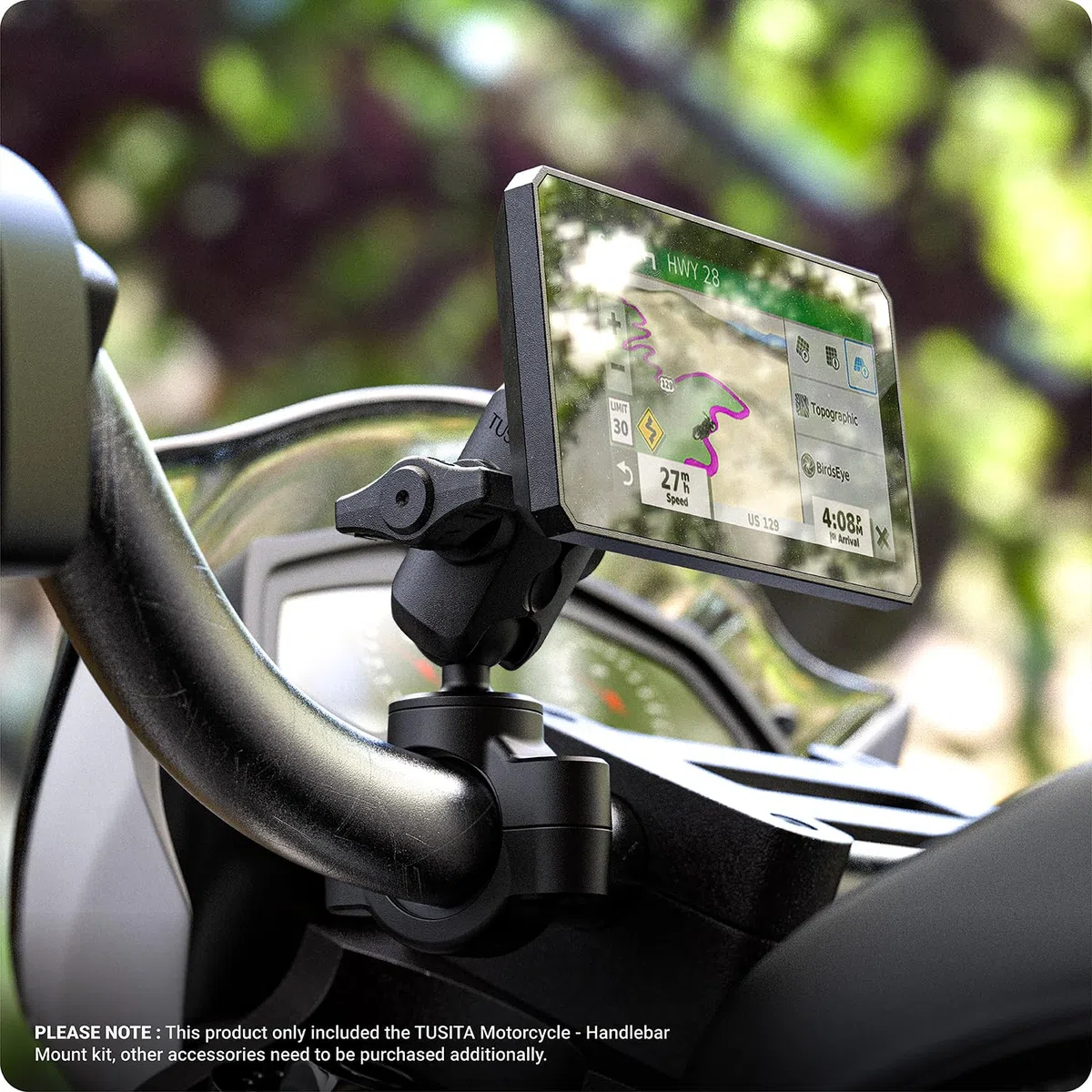 TUSITA Moto Supporto Compatibile con Garmin Montana, Zumo XT - Base Ferroviaria
