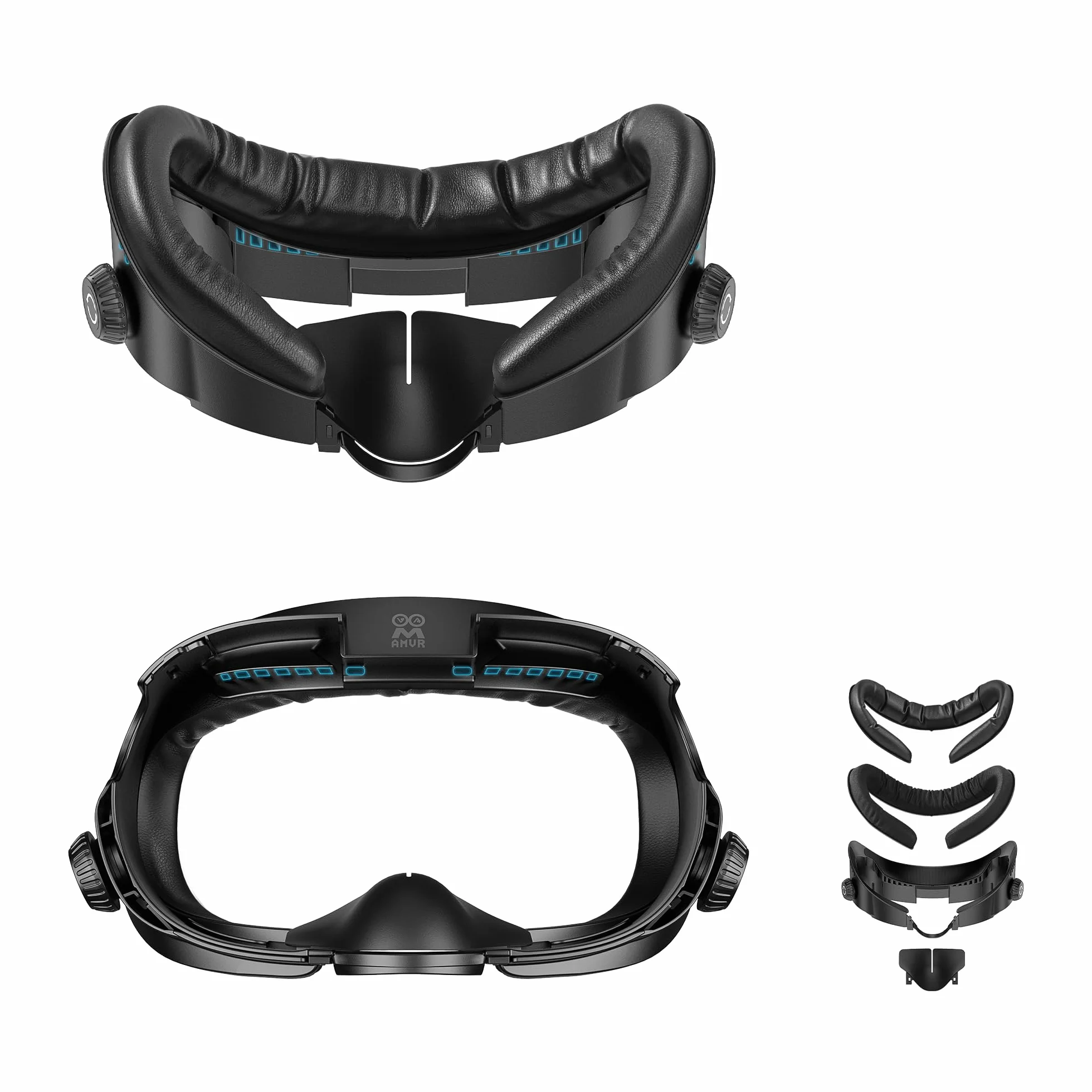 AMVR FC4 Interfaccia facciale aggiornata compatibile con gli accessori Q3, con manopola regolabile, con cuscino facciale in PU e cotone traspirante in seta di ghiaccio (migliore per l