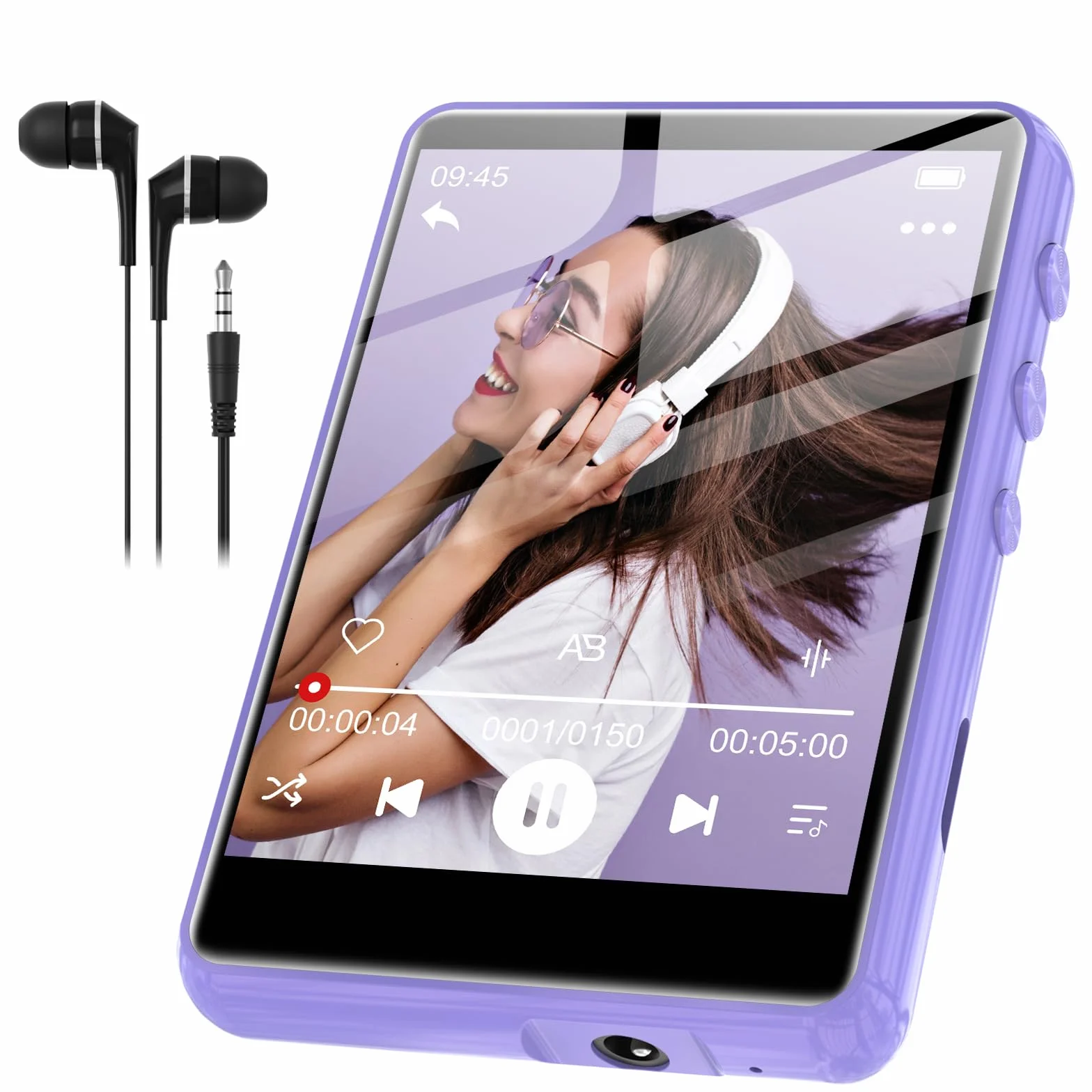 SWOFY Lettore MP3 Bluetooth 5.3, 64 GB HiFi MP3 con altoparlante, registratore radio FM, touchscreen da 2,4 pollici, mini lettore musicale per bambini, supporta fino a 128 GB TF card (viola)