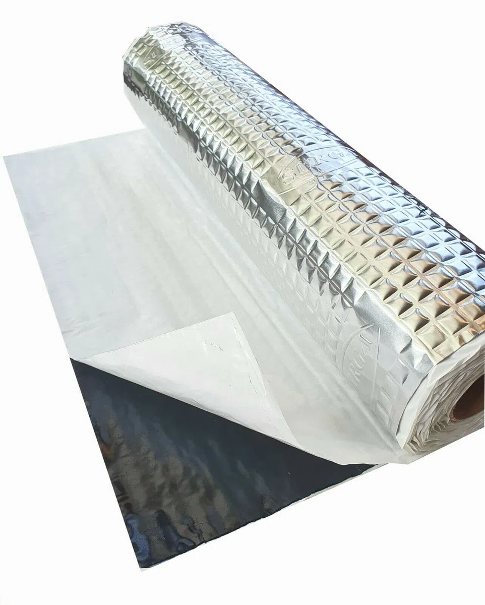 Tappetino isolante in alluminio butilico, 50 x 400 cm, autoadesivo, anti-rumore, isolamento del veicolo, 2 mm, isolamento acustico per auto, protezione dal rumore in gomma butilica