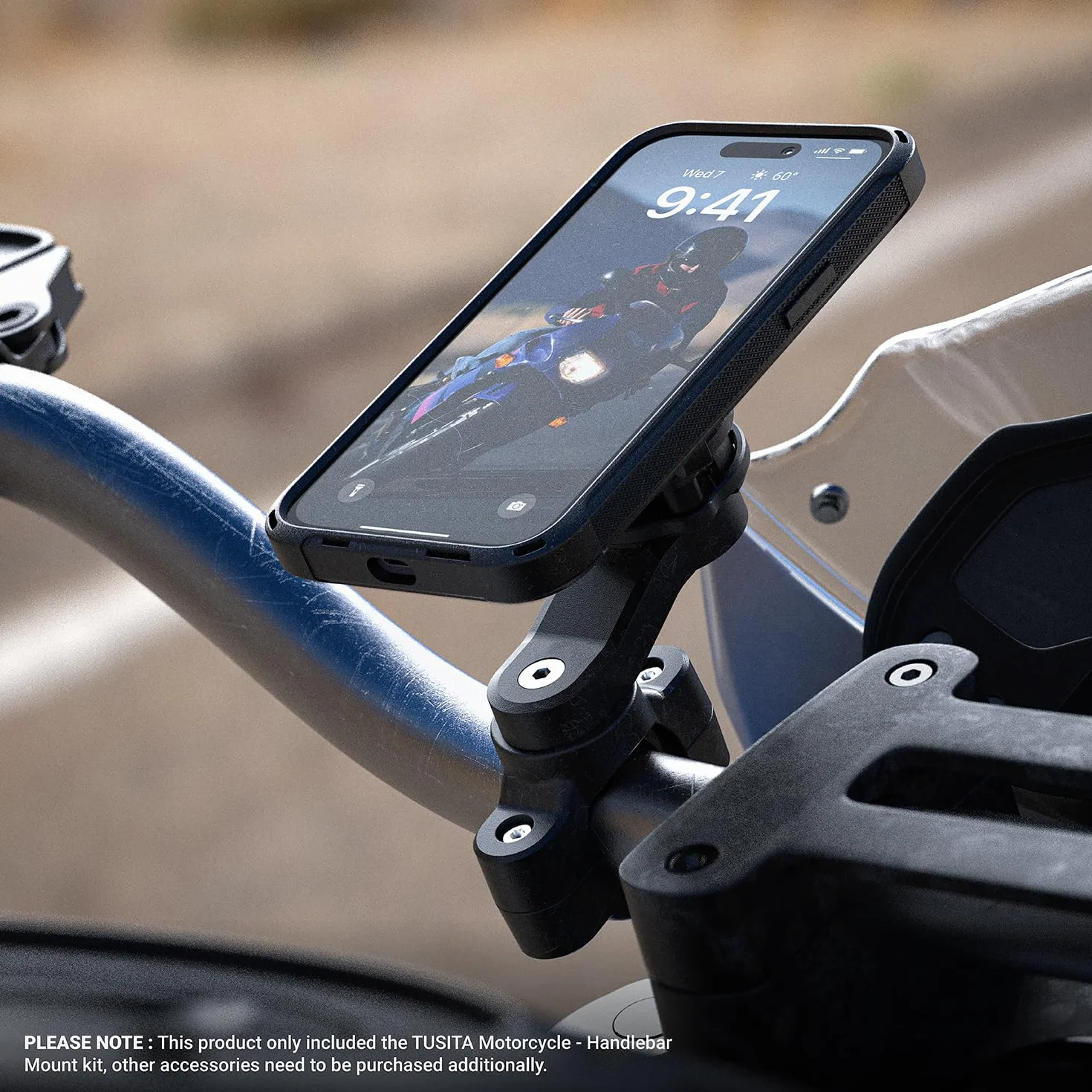 TUSITA Supporto per Telefono da Moto Compatibile con Quad Lock Smartphone Custodia