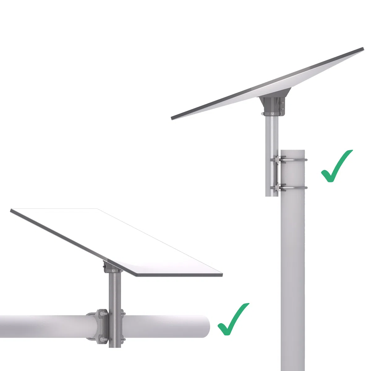 Staffa di montaggio su palo Starlink Standard Gen 3 - Adatta a pali da 25mm-70 mm, adattatore per tubo incluso, resistente per camper, balconi e pali esistenti | Senza trapano