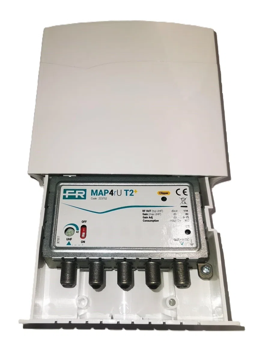 Fracarro 223752 MAP4RU T2 Amplificatore Multibanda, 1I, UHF, 42DB