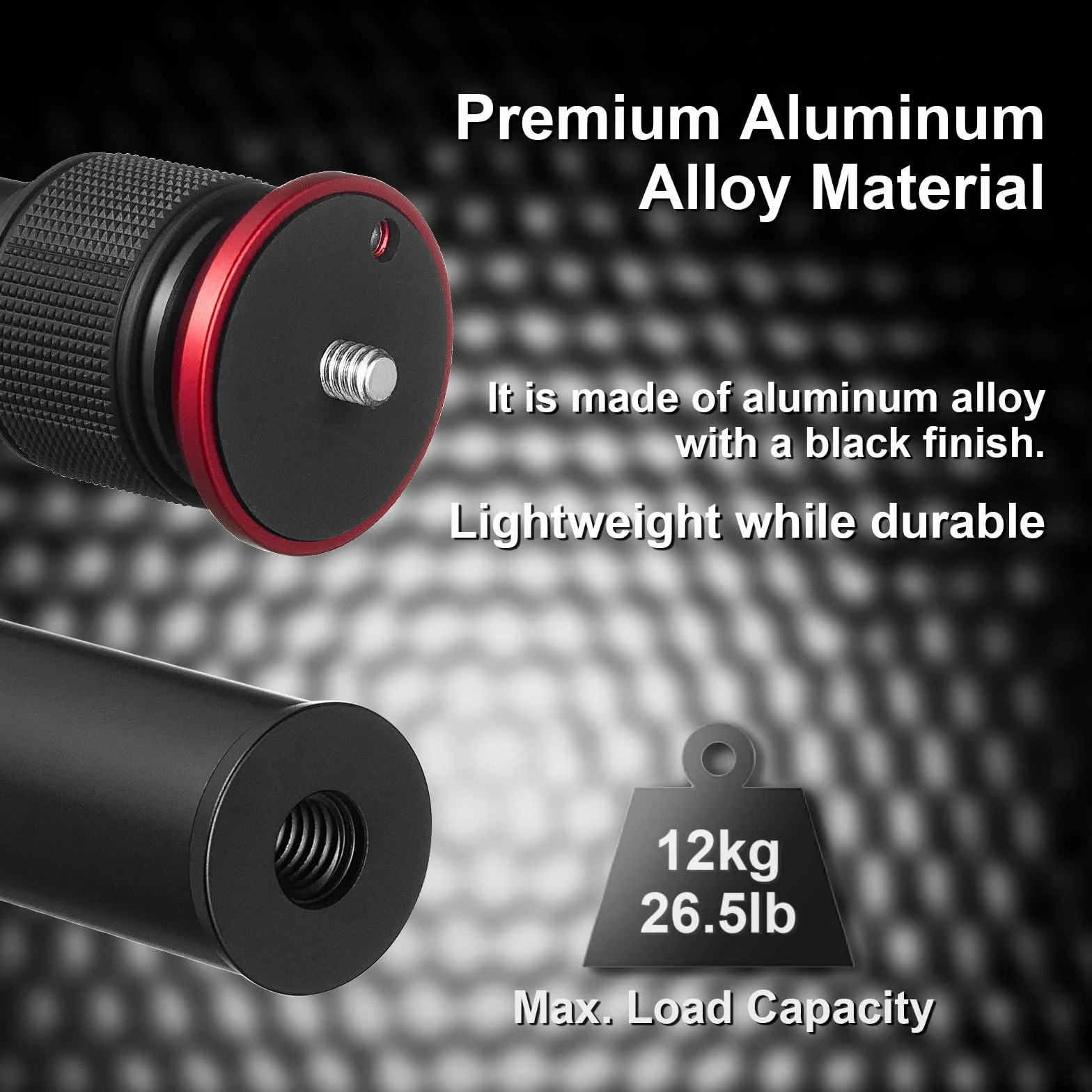 MINIFOCUS Prolunga per treppiede, colonne centrali a 2 sezioni, in lega di alluminio da 59,4 cm, asta telescopica con vite da 1/4" 3/8", compatibile con treppiedi/giunto cardanico/fotocamera, carico