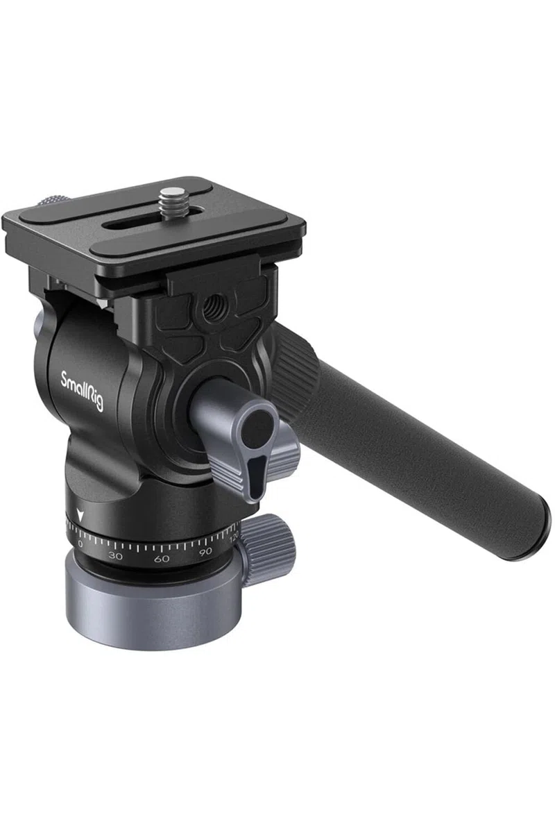 SMALLRIG Testa Video Fluida per Treppiede con Base di Livellamento, Piastra a Sgancio Rapido per Arca-Swiss e Impugnatura Regolabile, per Fotocamere DSLR, Carico Fino a 4 kg - 4170B