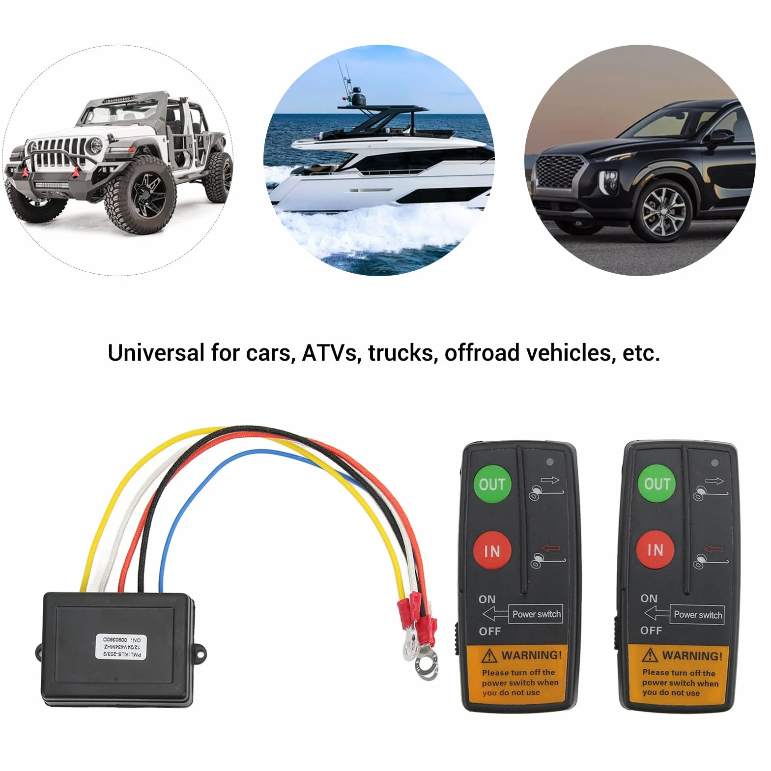 Aramox Wireless Winch Remote Control Kit Universale Verricello Controller 75ft Range 12V 24V Ad Alta Sensibilità Universale per Auto ATV Camion