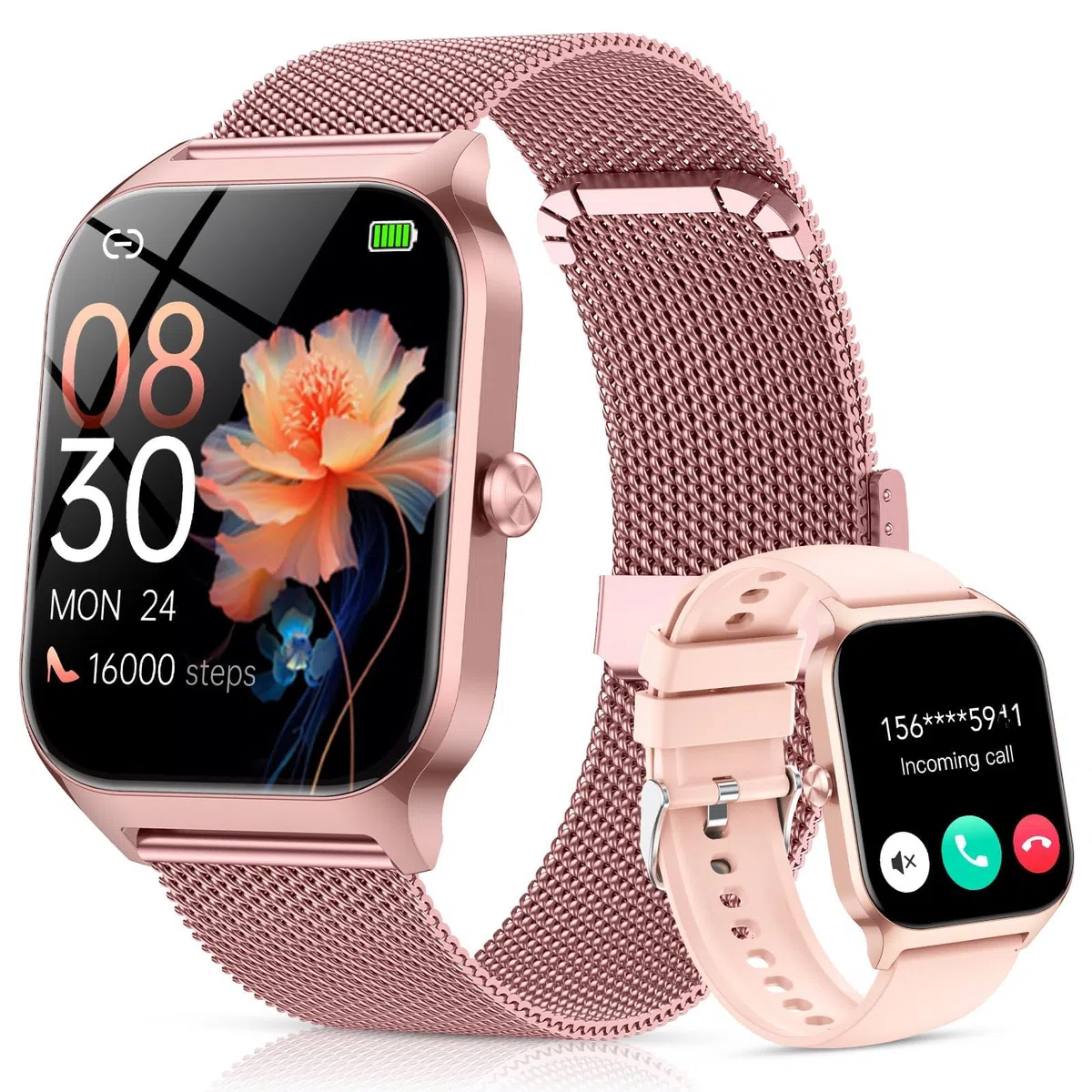 CASCHO Smartwatch Donna, 1.85'' Orologio Smartwatch con Effettua/Risposta Chiamate, 120+ Sportive Smart Watch con Contapassi/Sonno, Fitness Tracker per iOS Android - Elegante oro rosa 7