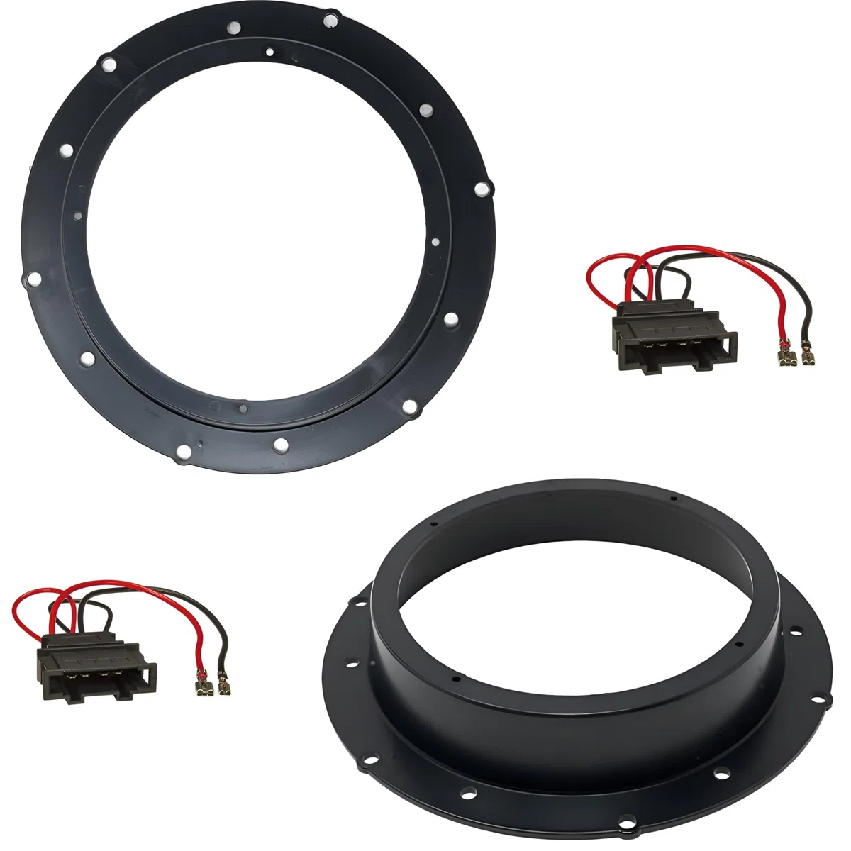 Coppia Altoparlanti Casse 165 mm 2 vie con adattatori per auto Autoradio compatibili con Audi Q3, Volkswagen Golf, T5, Passat, Touareg, Bettle, Skoda Yeti, Superb, Kodiak, Seat Ateca, Porsche Cayenne