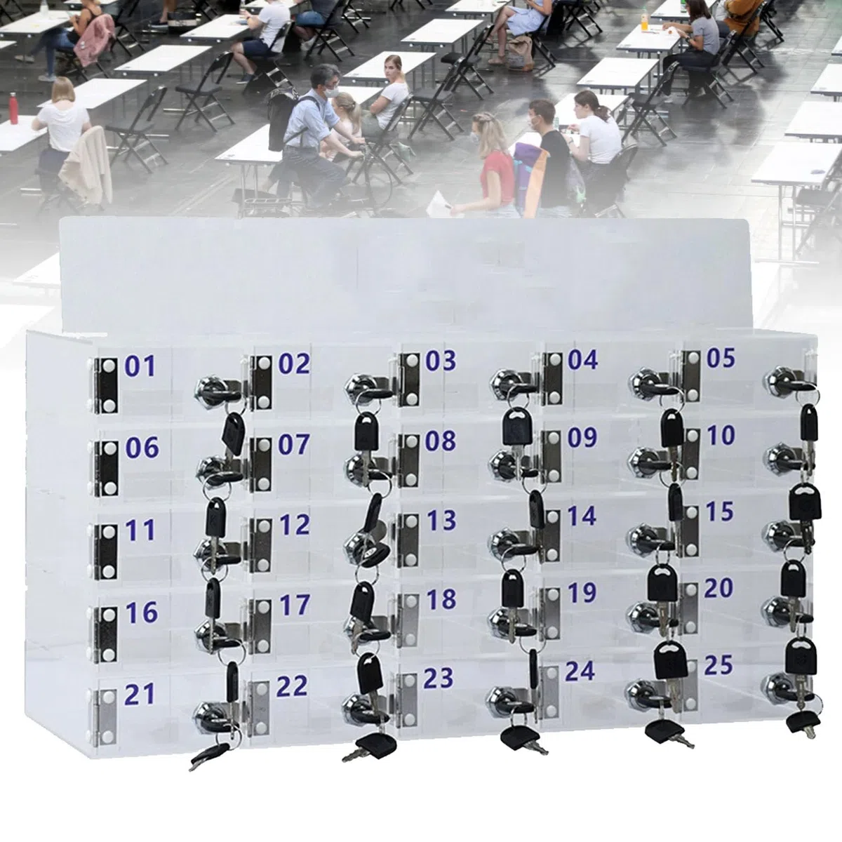 Caja de Almacenamiento para teléfonos móviles Soporte acrílico para teléfonos móviles Caja de Almacenamiento de Escritorio la de Pared para teléfonos móviles con Cerradura y Le