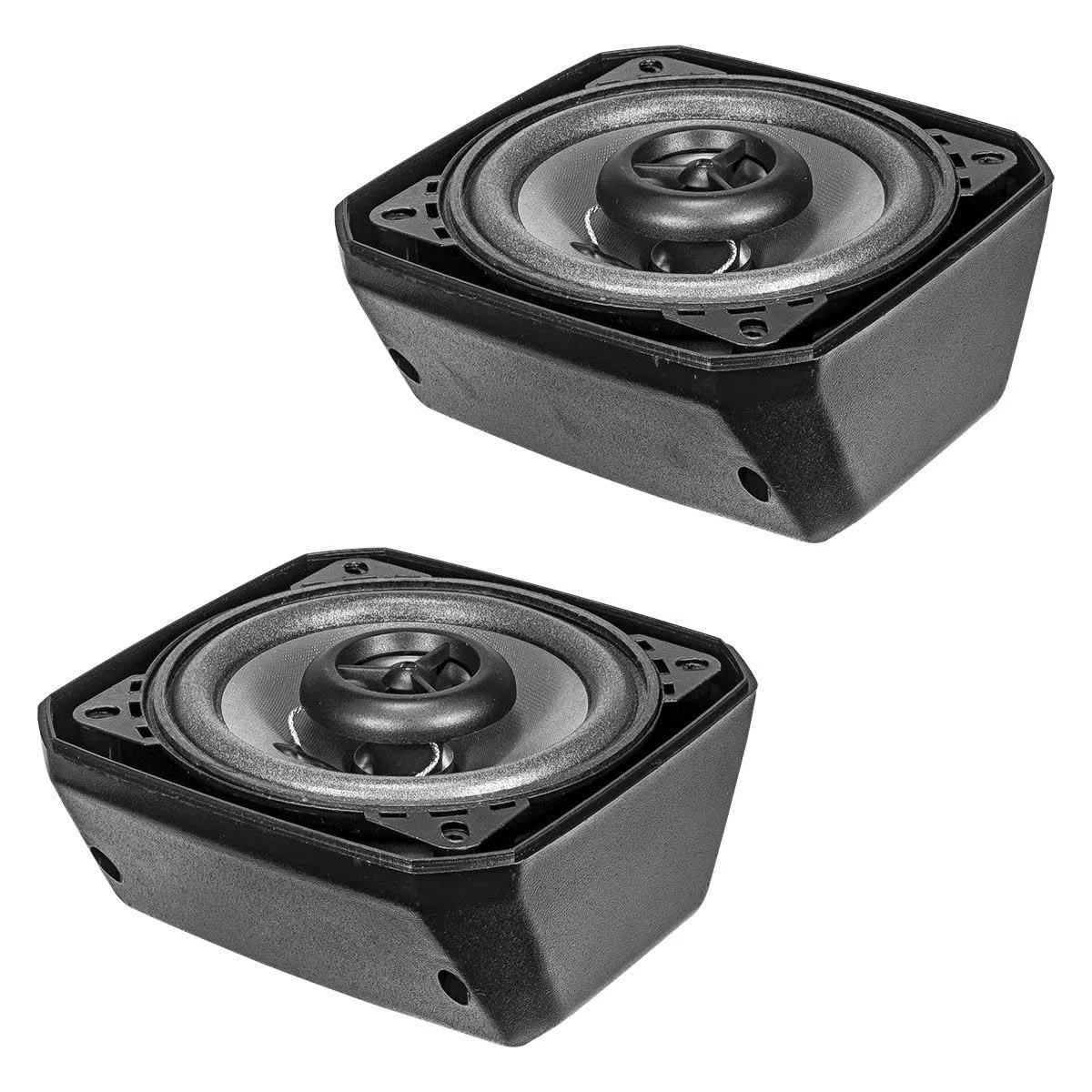tomzz Audio 4000-010 Set di altoparlanti per montaggio a superficie dal look retrò in contenitore DIN 100 mm Sistema di altoparlanti coassiali a 2 vie 80 Watt