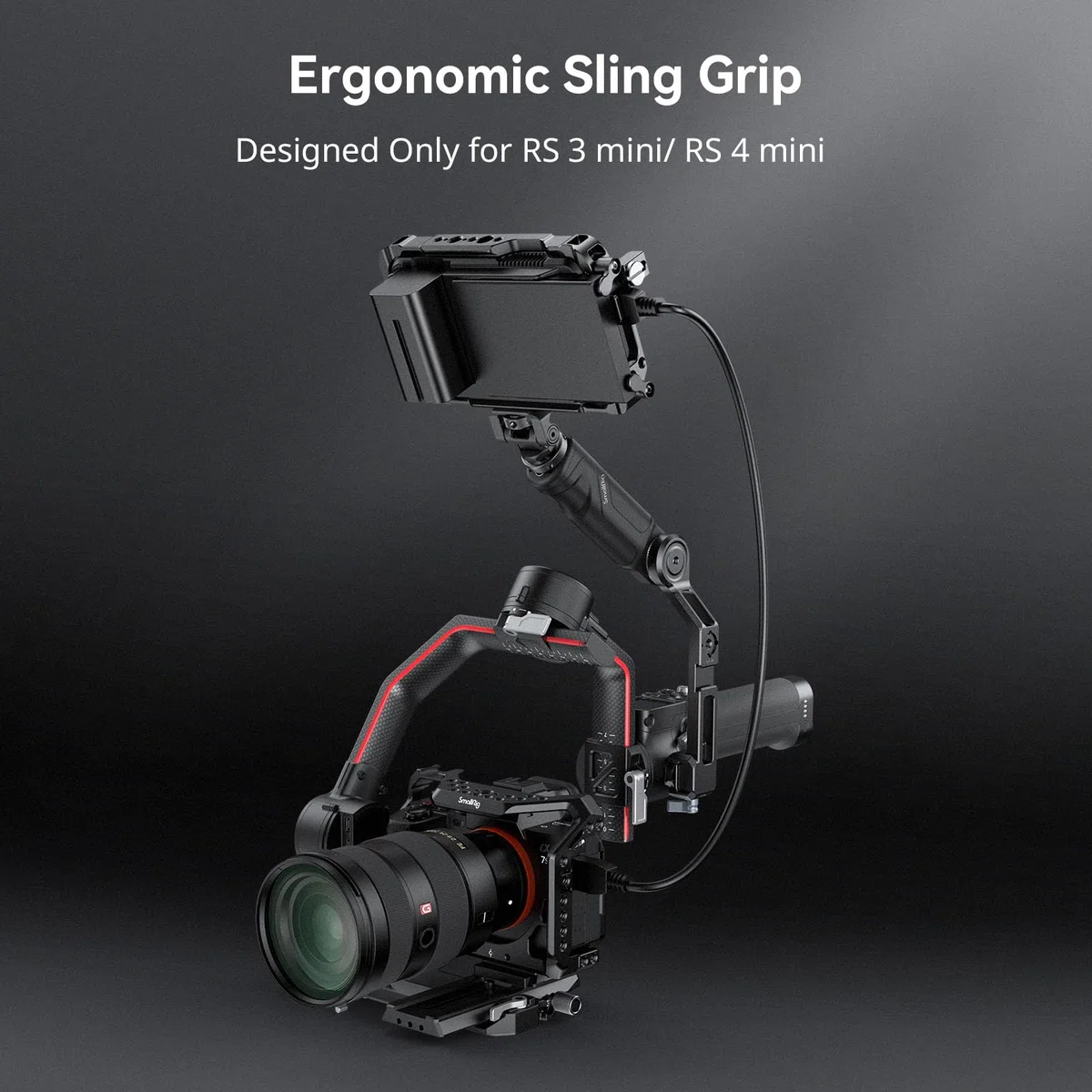 SMALLRIG Impugnatura a tracolla regolabile e leggera in plastica SOLO per stabilizzatore gimbal portatile DJI RS 3 mini/ 4 mini, con morsetto NATO a sgancio rapido - 4197B