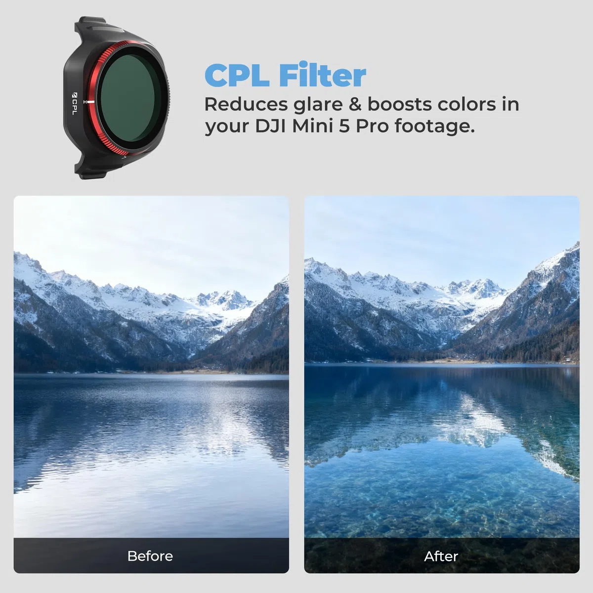 Freewell Filtri quotidiani per DJI Mini 5 Pro – UV, CPL, inquinamento luminoso e foschia luminosa 1/4 – Filtri lenti premium per riprese cinematografiche, colori migliorati e riduzione dei riflessi